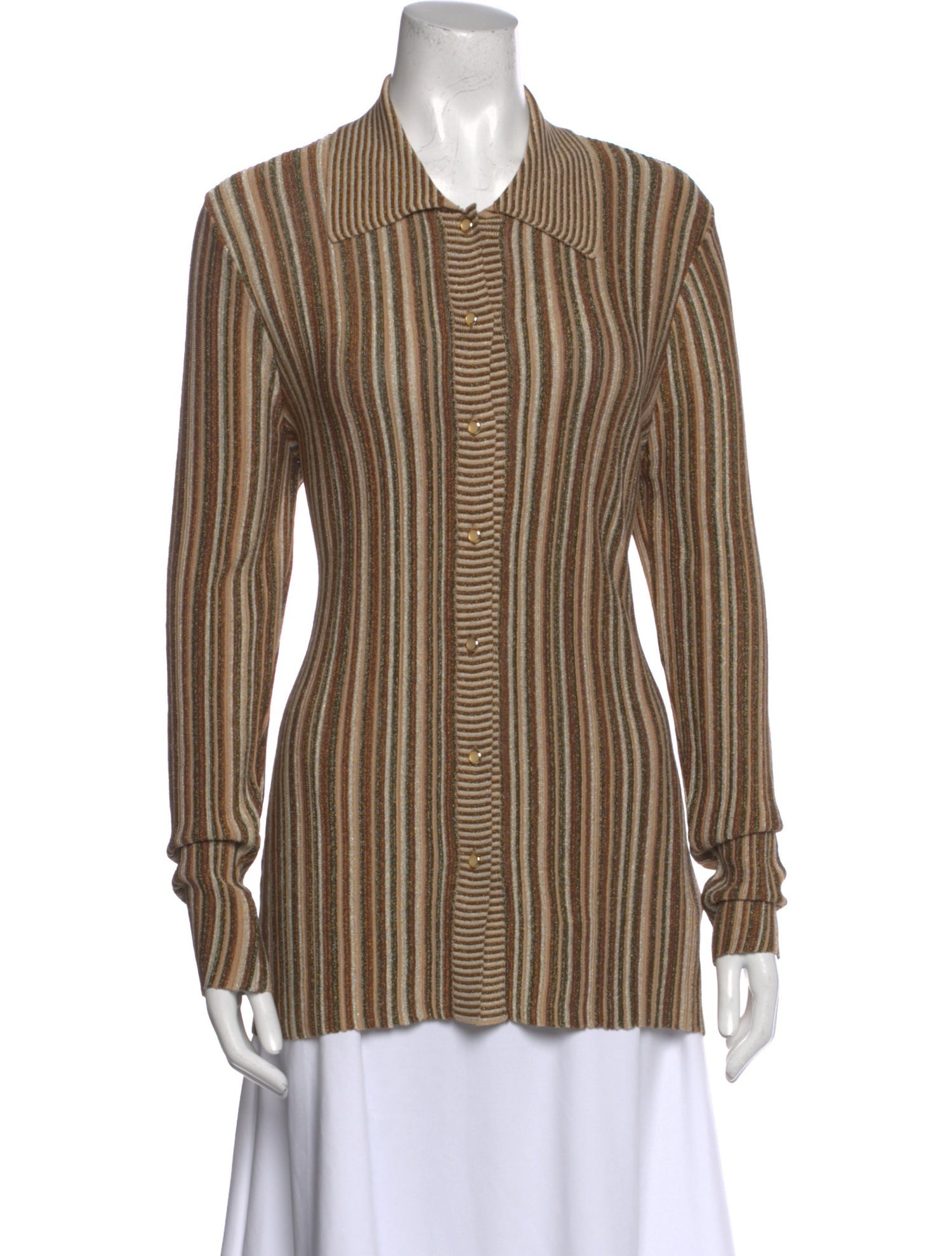 Veronica Beard Striped Long Sleeve Blouse