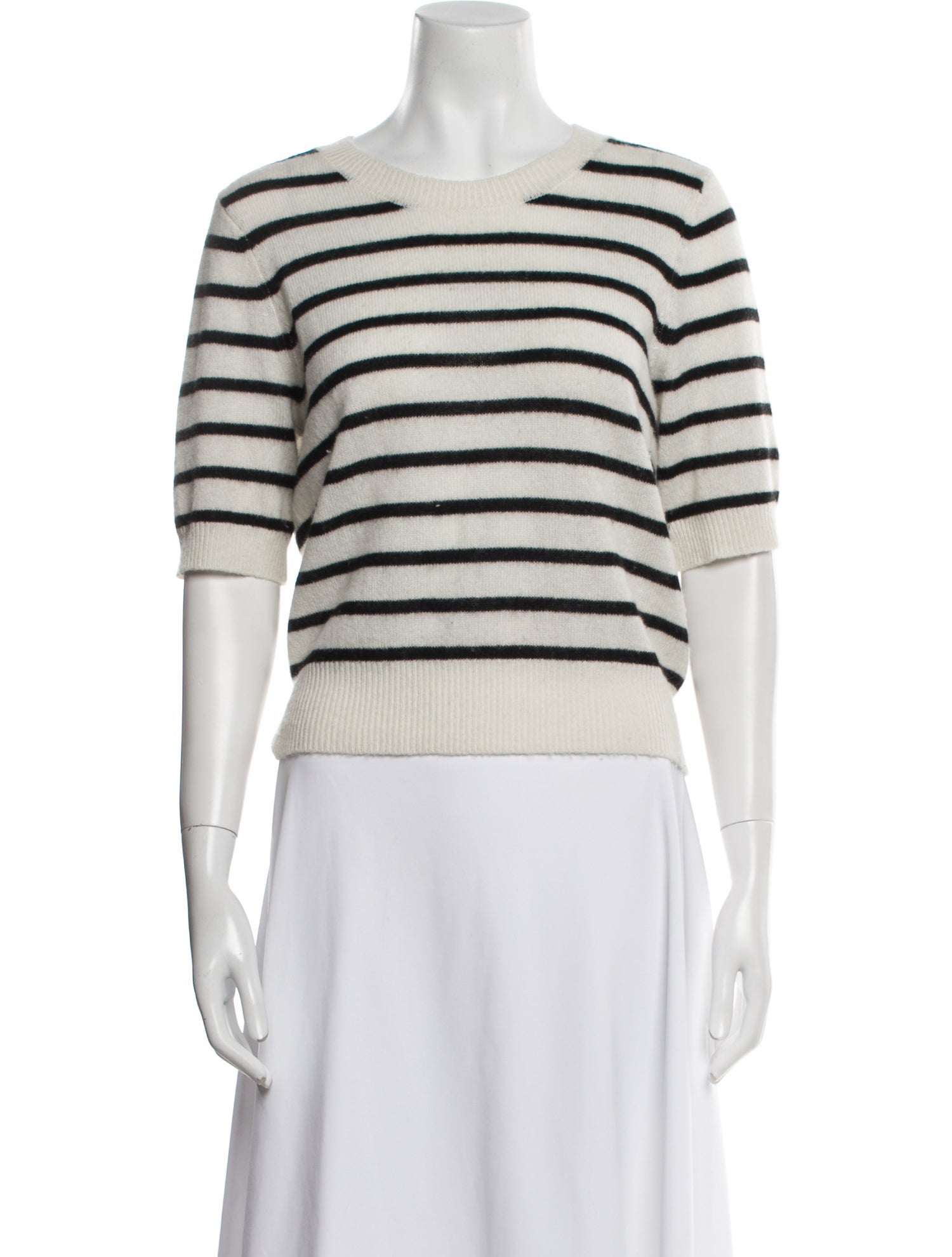 Veronica Beard Cashmere Striped Crop Top