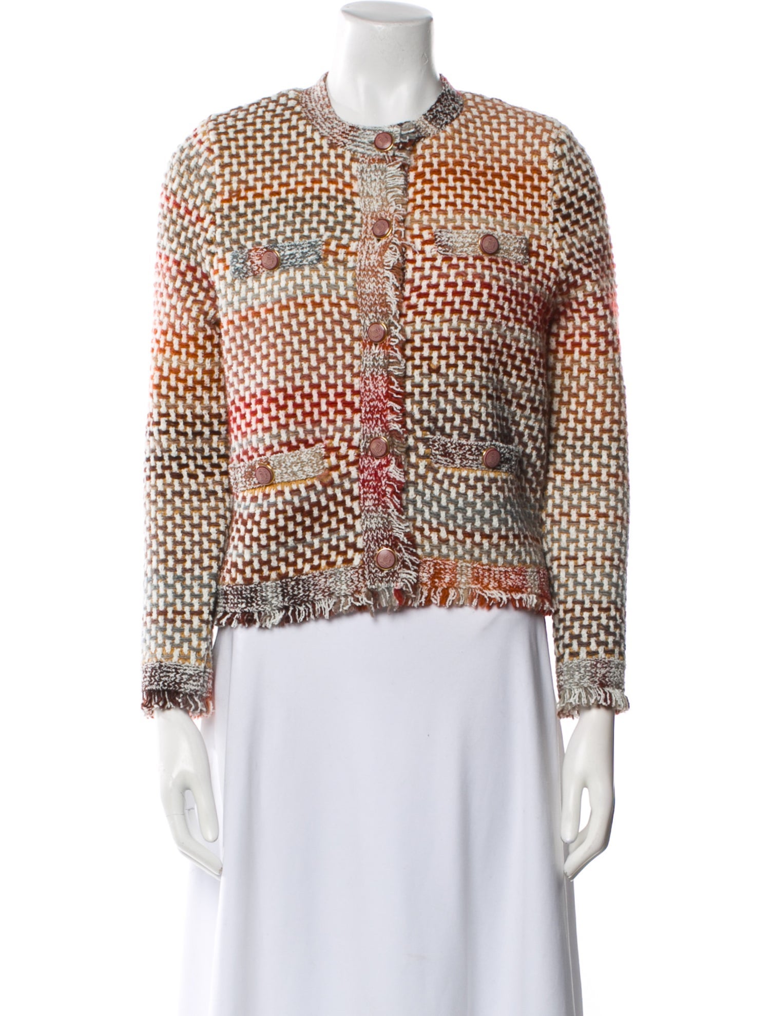 Veronica Beard Tweed Pattern Evening Jacket