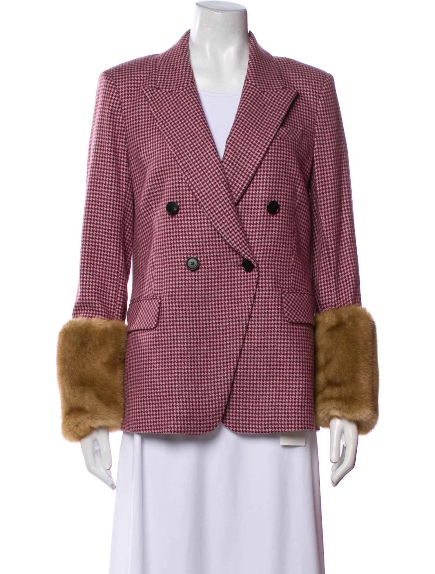 Veronica Beard Alpaca Houndstooth Print Blazer