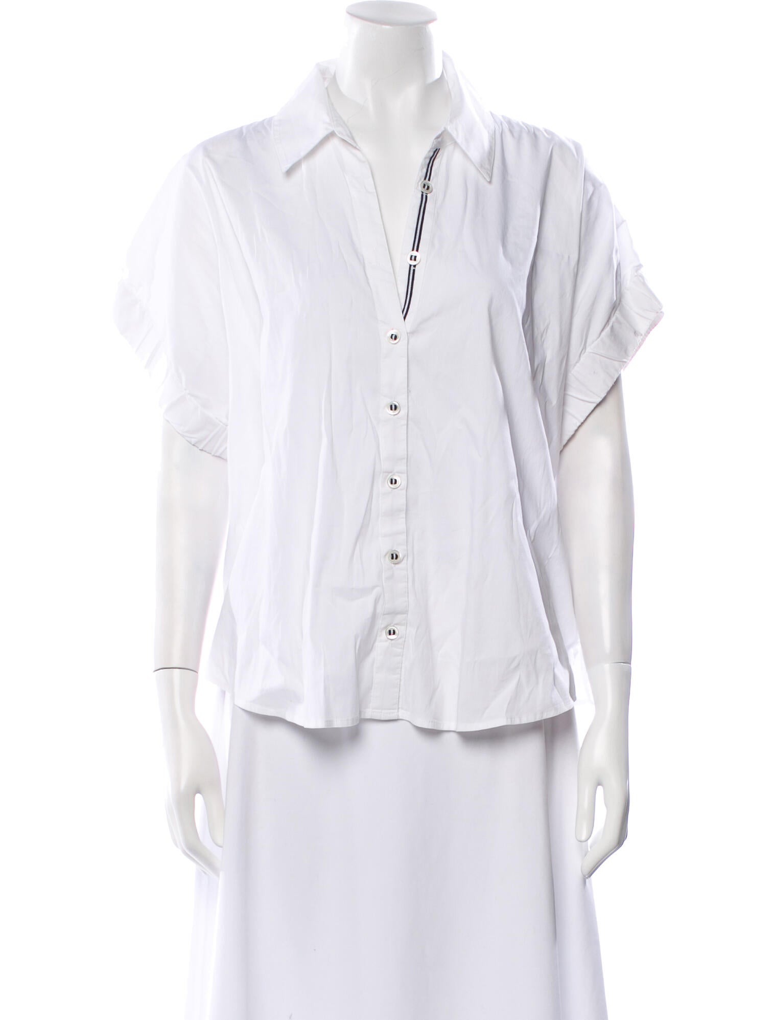 Veronica Beard Short Sleeve Button-Up Top