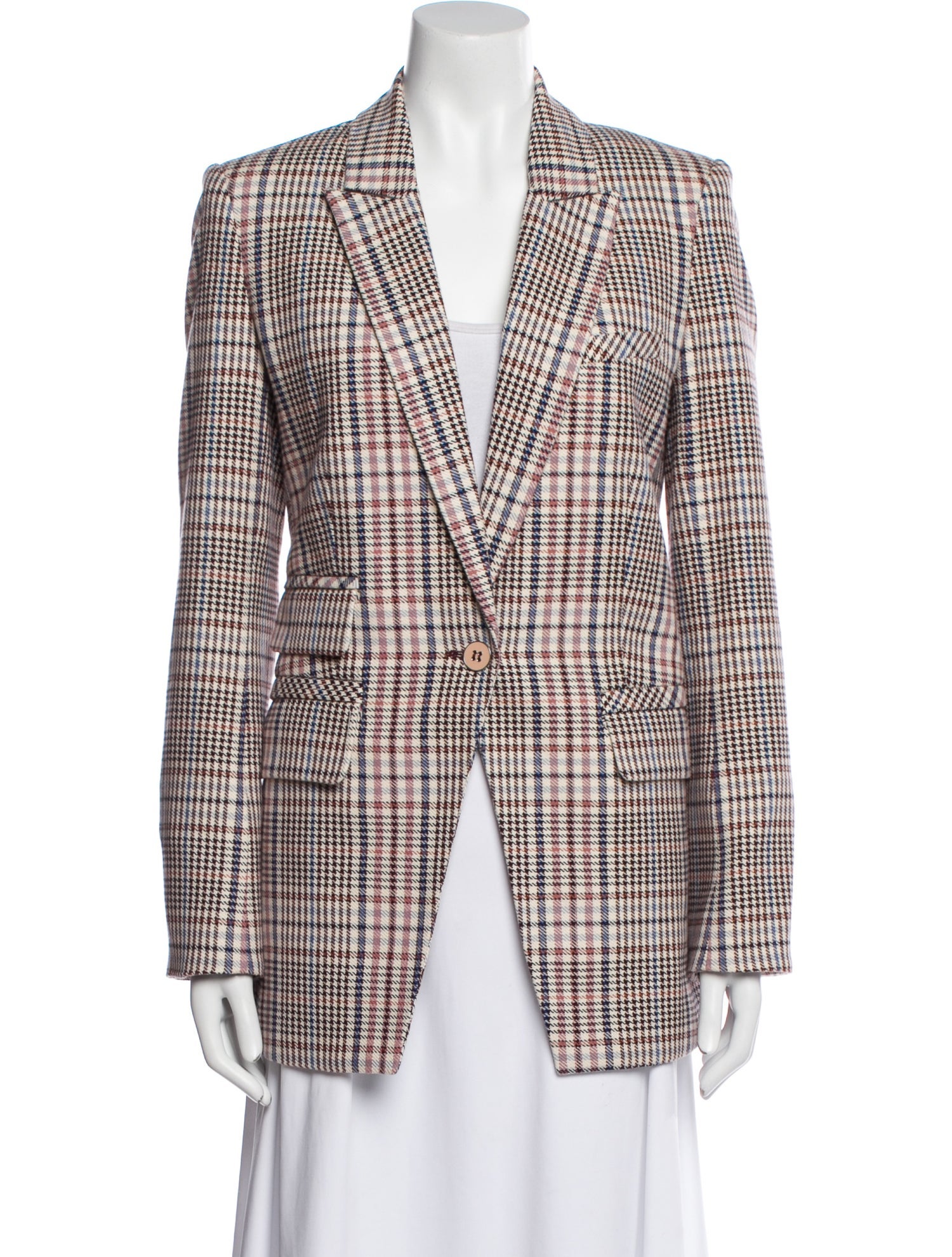 Veronica Beard Plaid Print Blazer