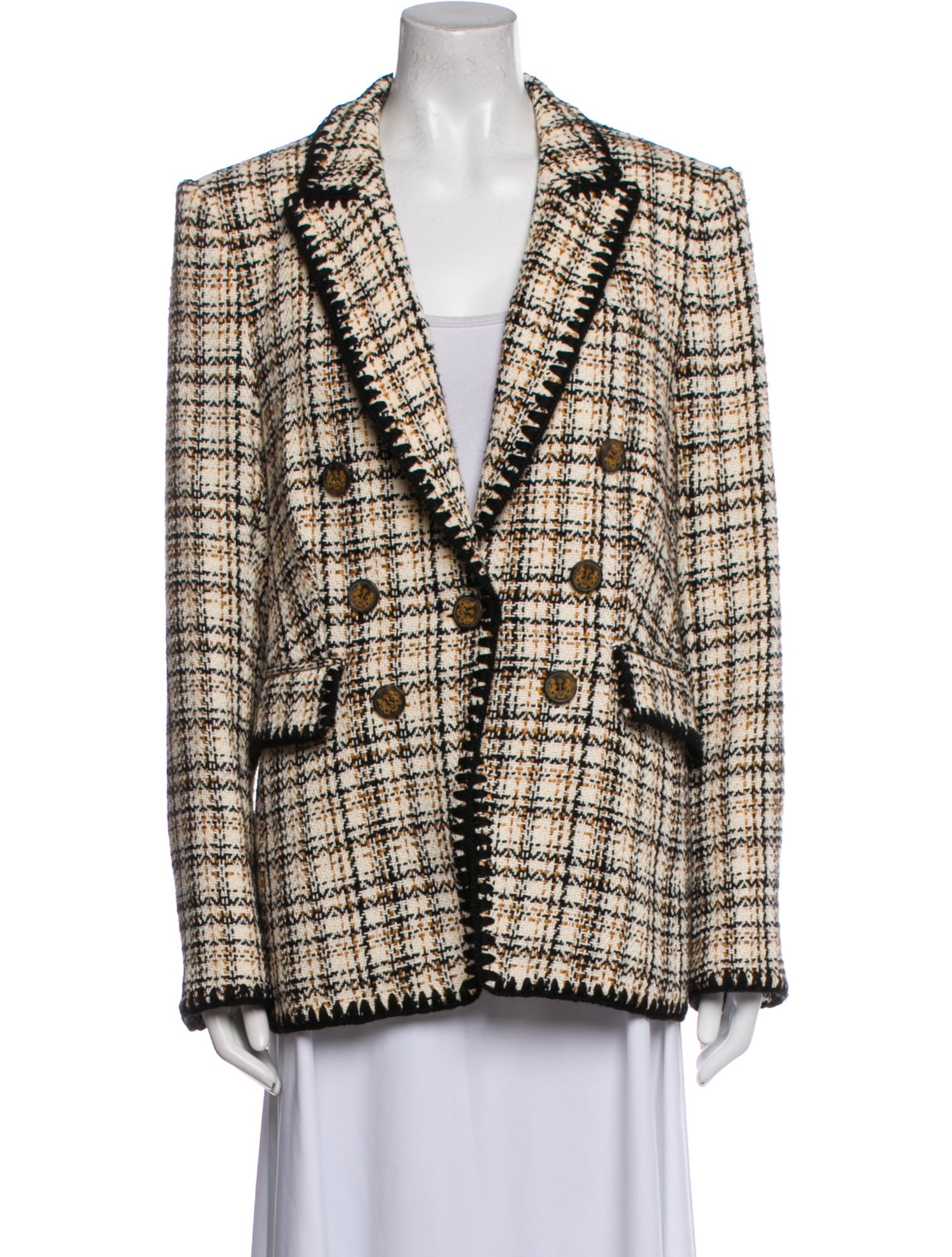 Veronica Beard Plaid Print Blazer