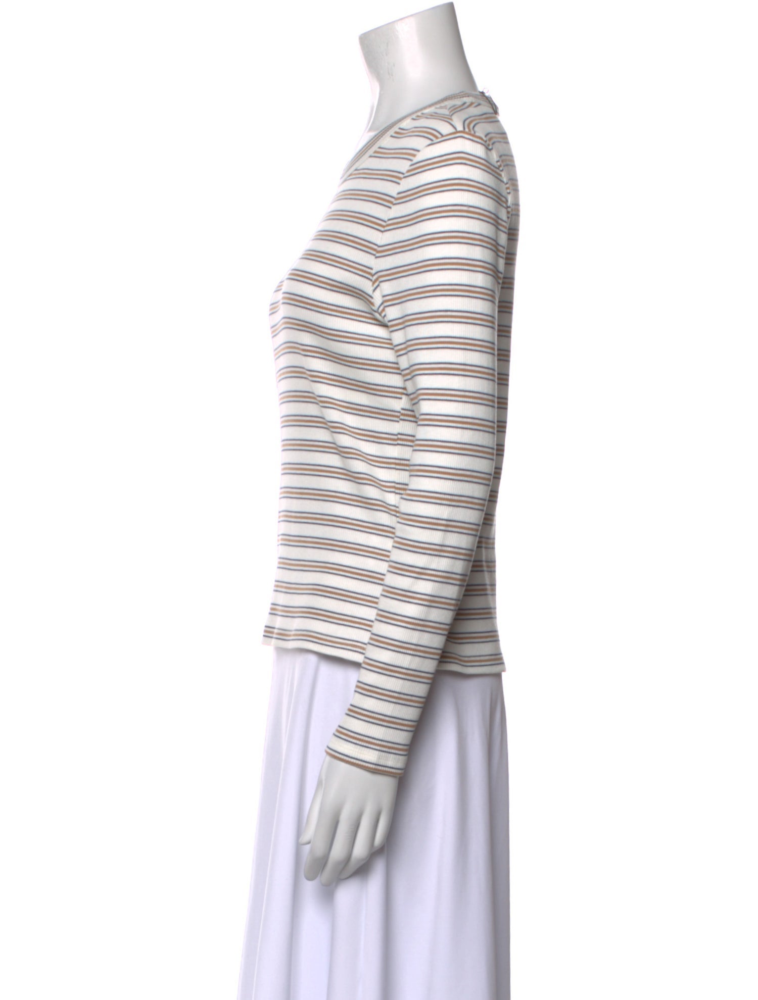 Veronica Beard Striped Bateau Neckline Top