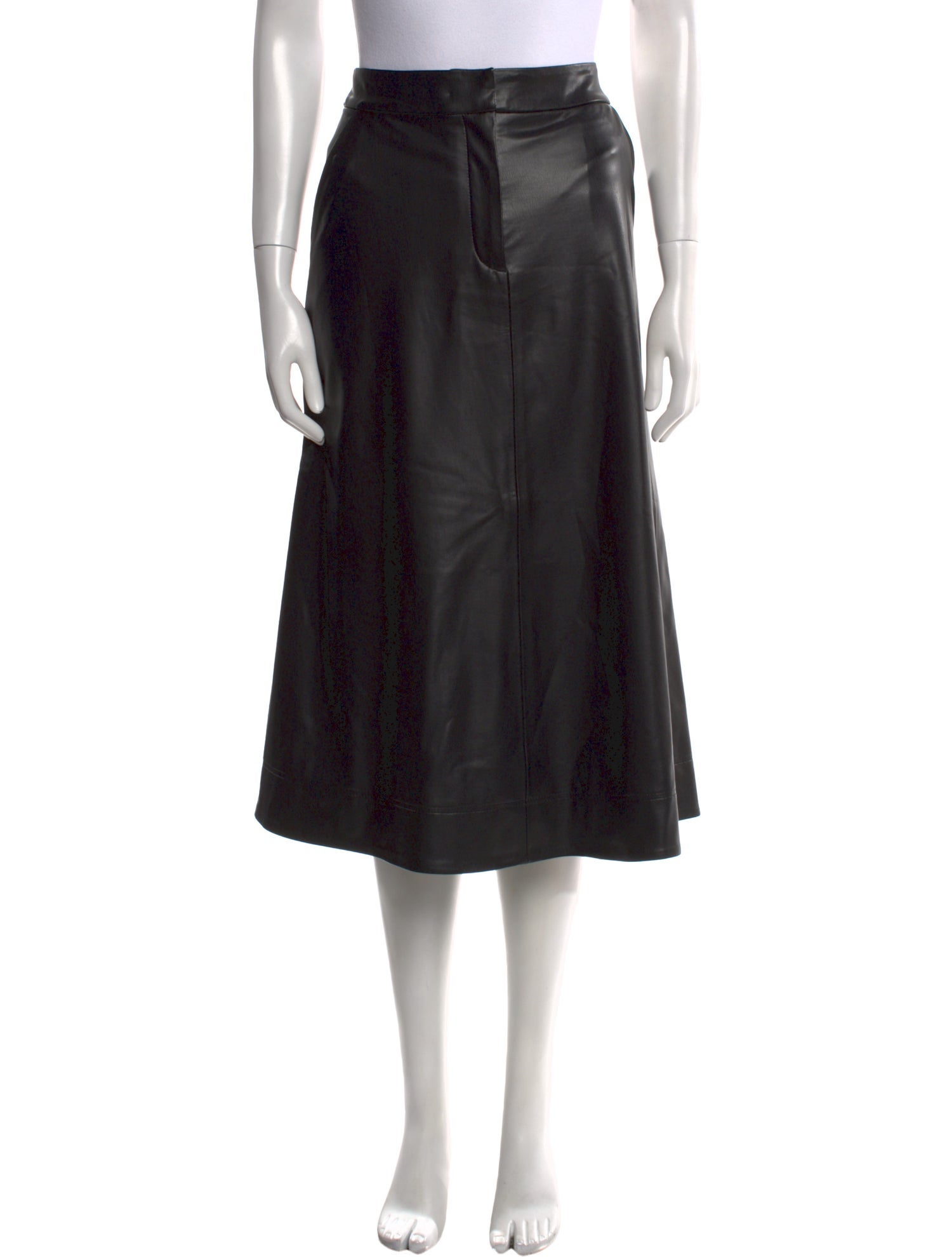 Veronica Beard Faux Leather Midi Length Skirt