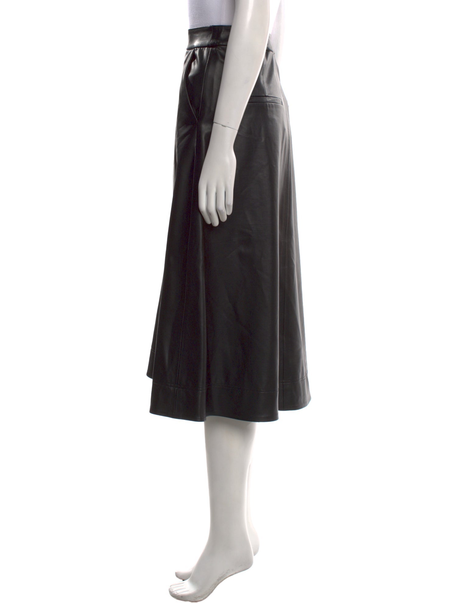 Veronica Beard Faux Leather Midi Length Skirt