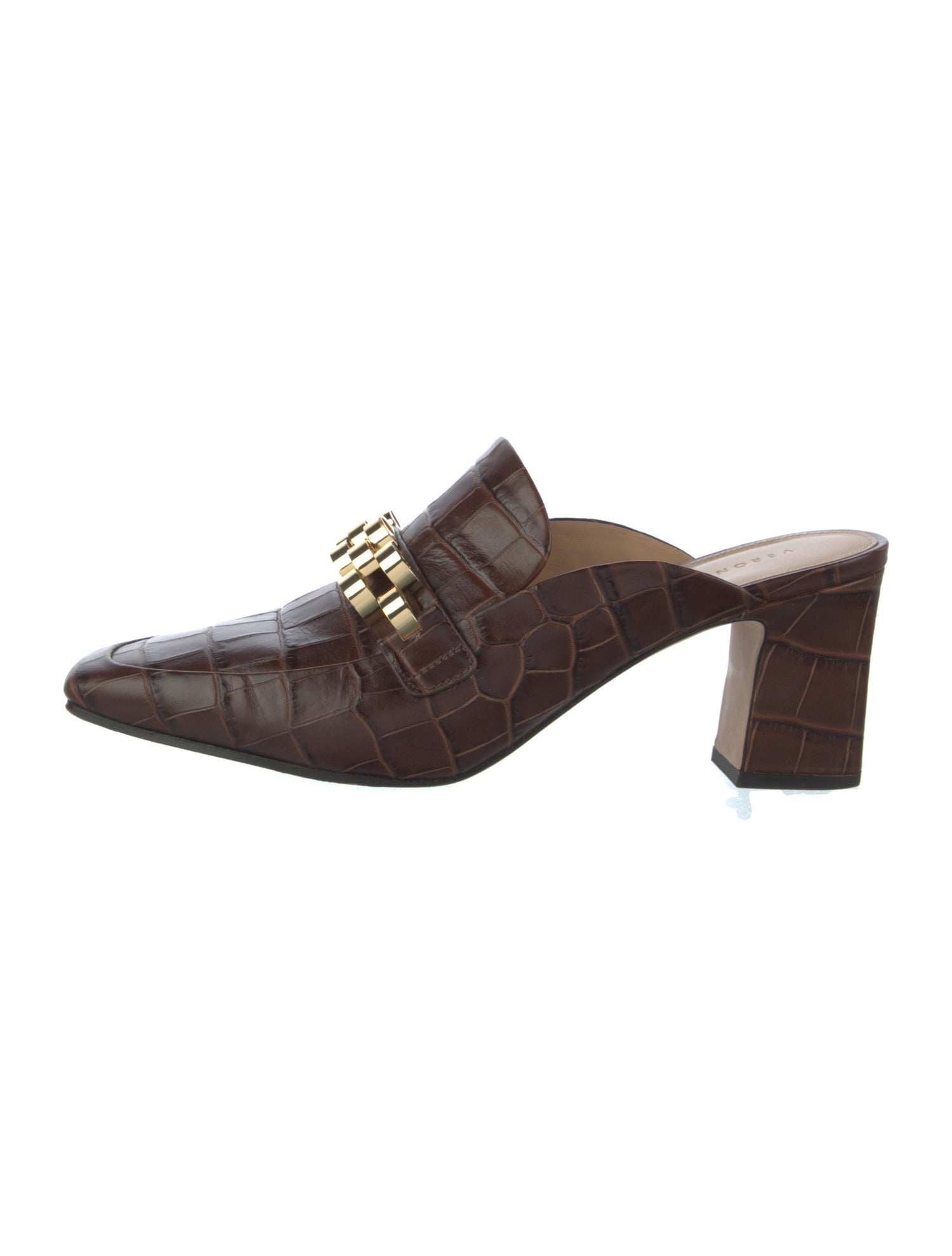 Veronica Beard Embossed Leather Printed Mules