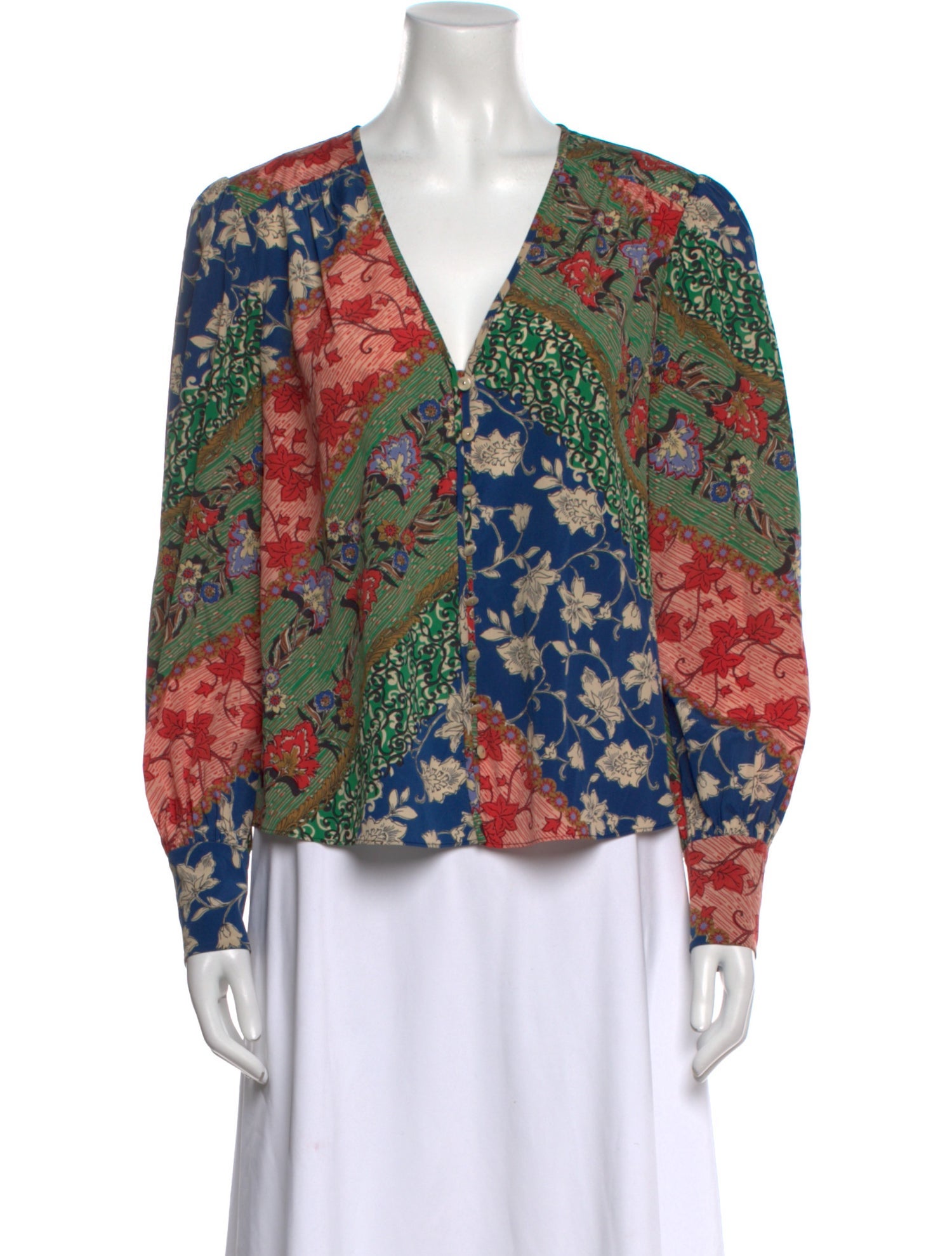 Veronica Beard Silk Floral Print Blouse