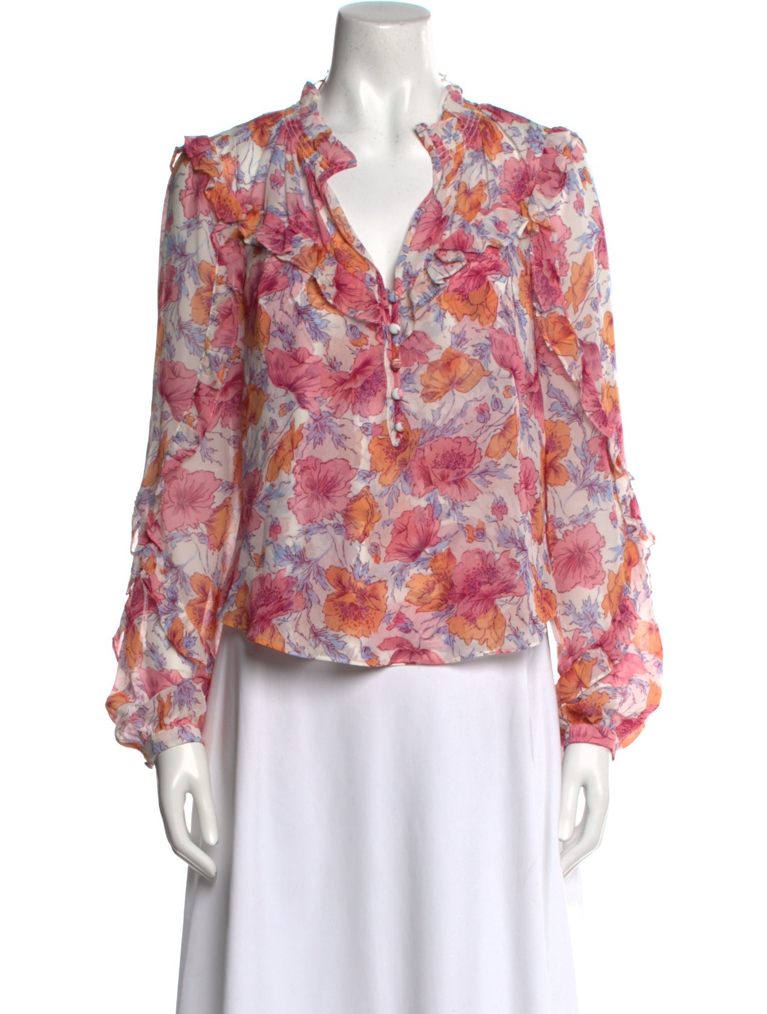 Veronica Beard Silk Floral Print Blouse