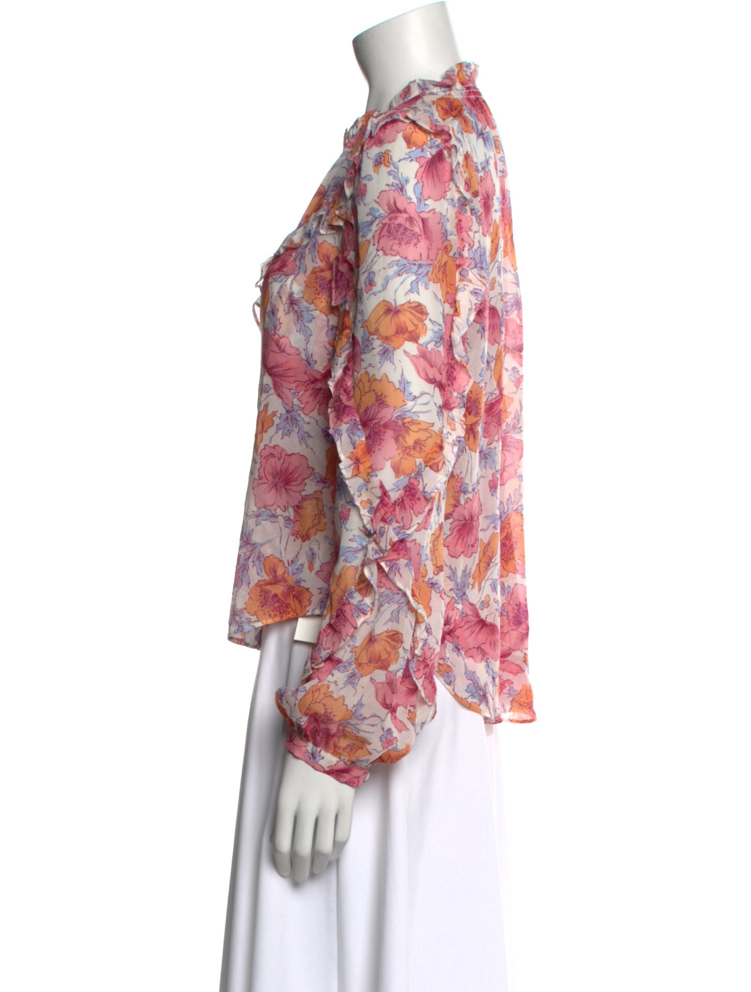 Veronica Beard Silk Floral Print Blouse