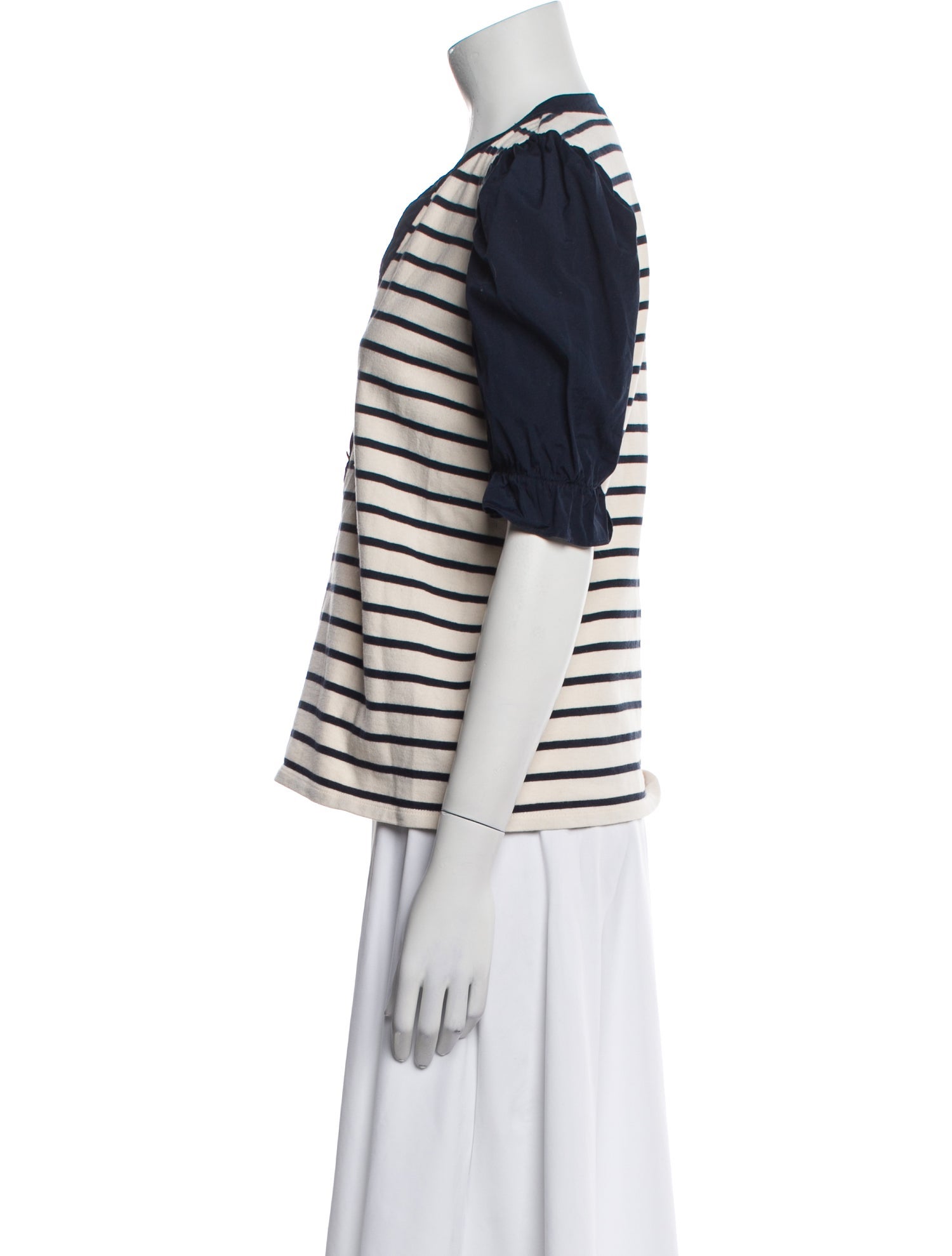 Veronica Beard Striped V-Neck Polo