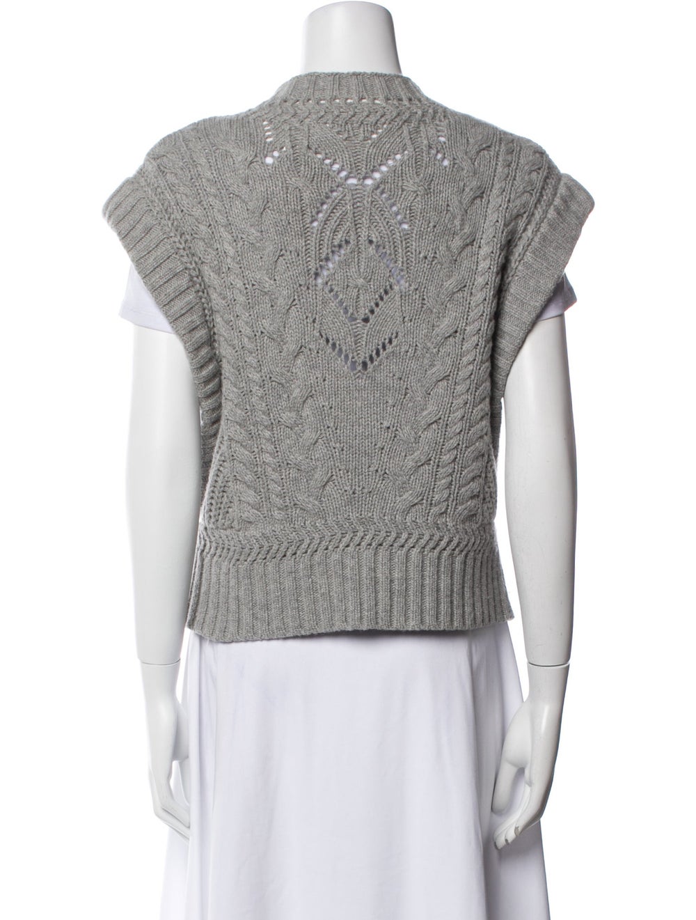 Veronica Beard Pullover Grey Patterned Short Slee… - image 3