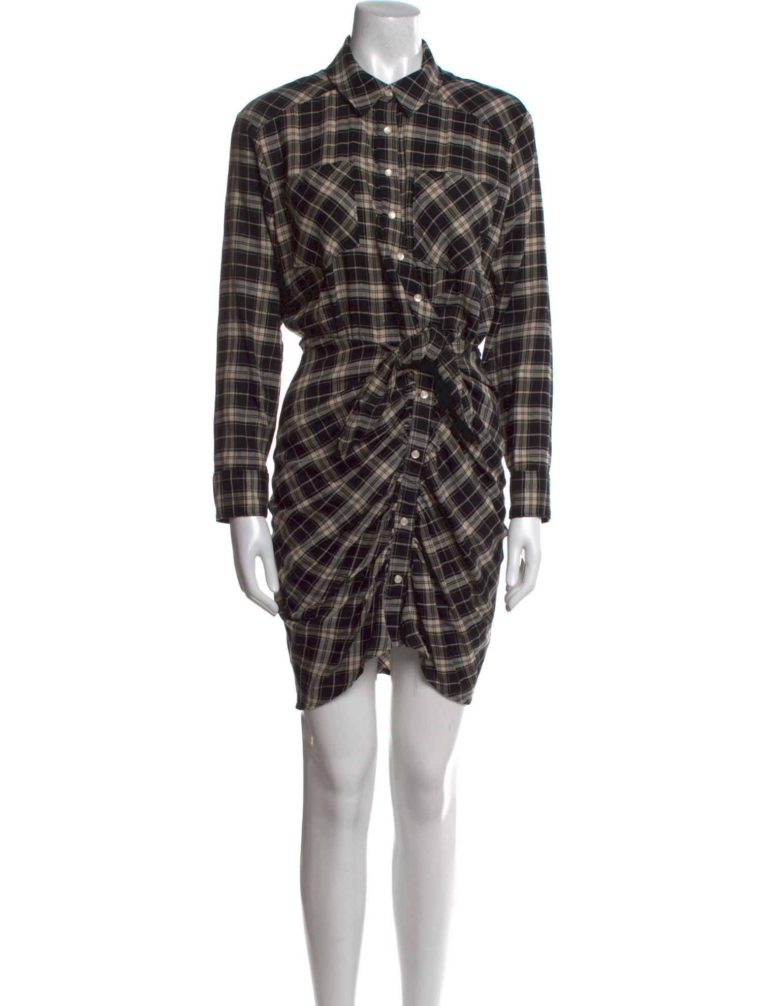 Veronica Beard Plaid Print Knee-Length Dress
