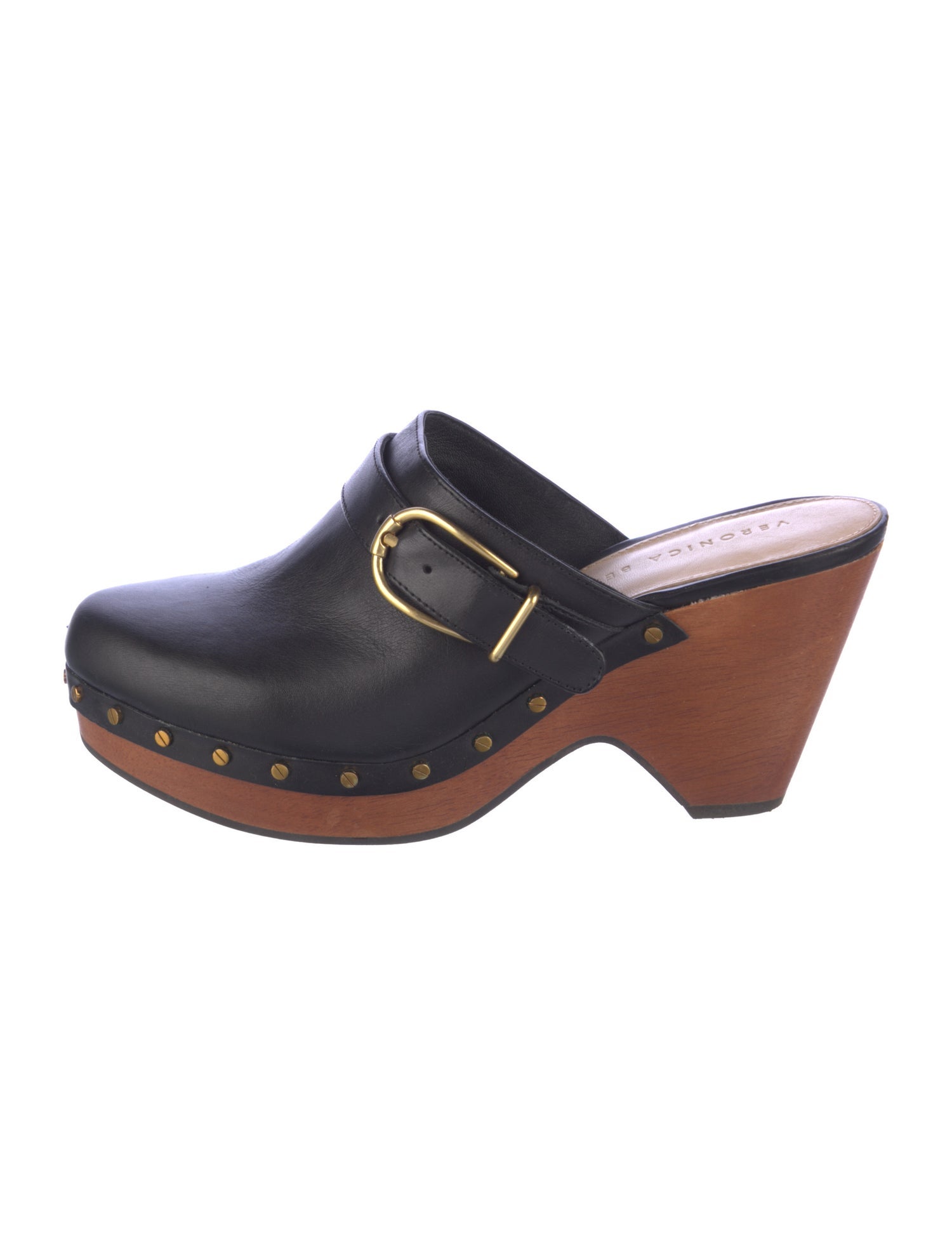 Veronica Beard Leather Studded Accents Mules