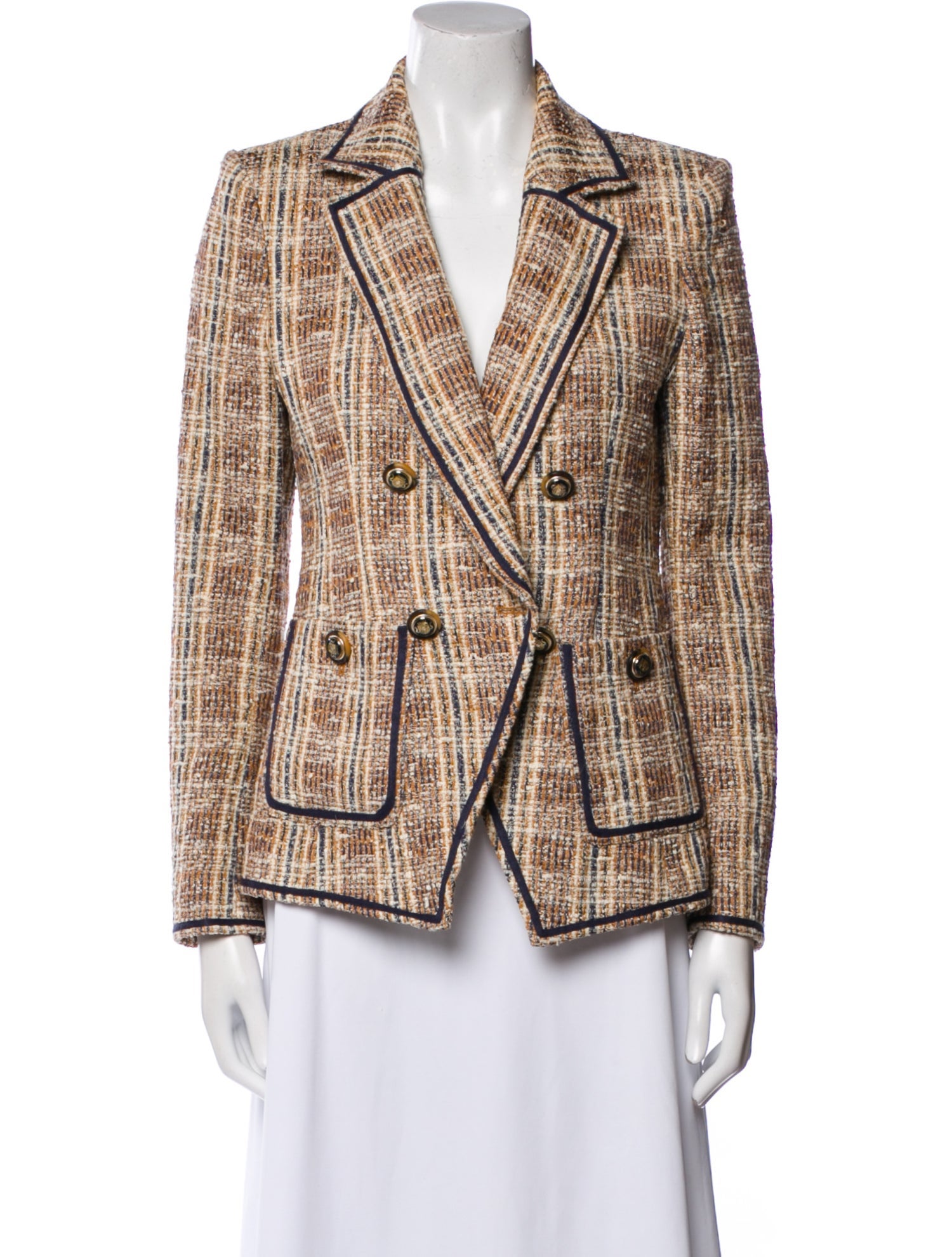 Veronica Beard Plaid Print Blazer