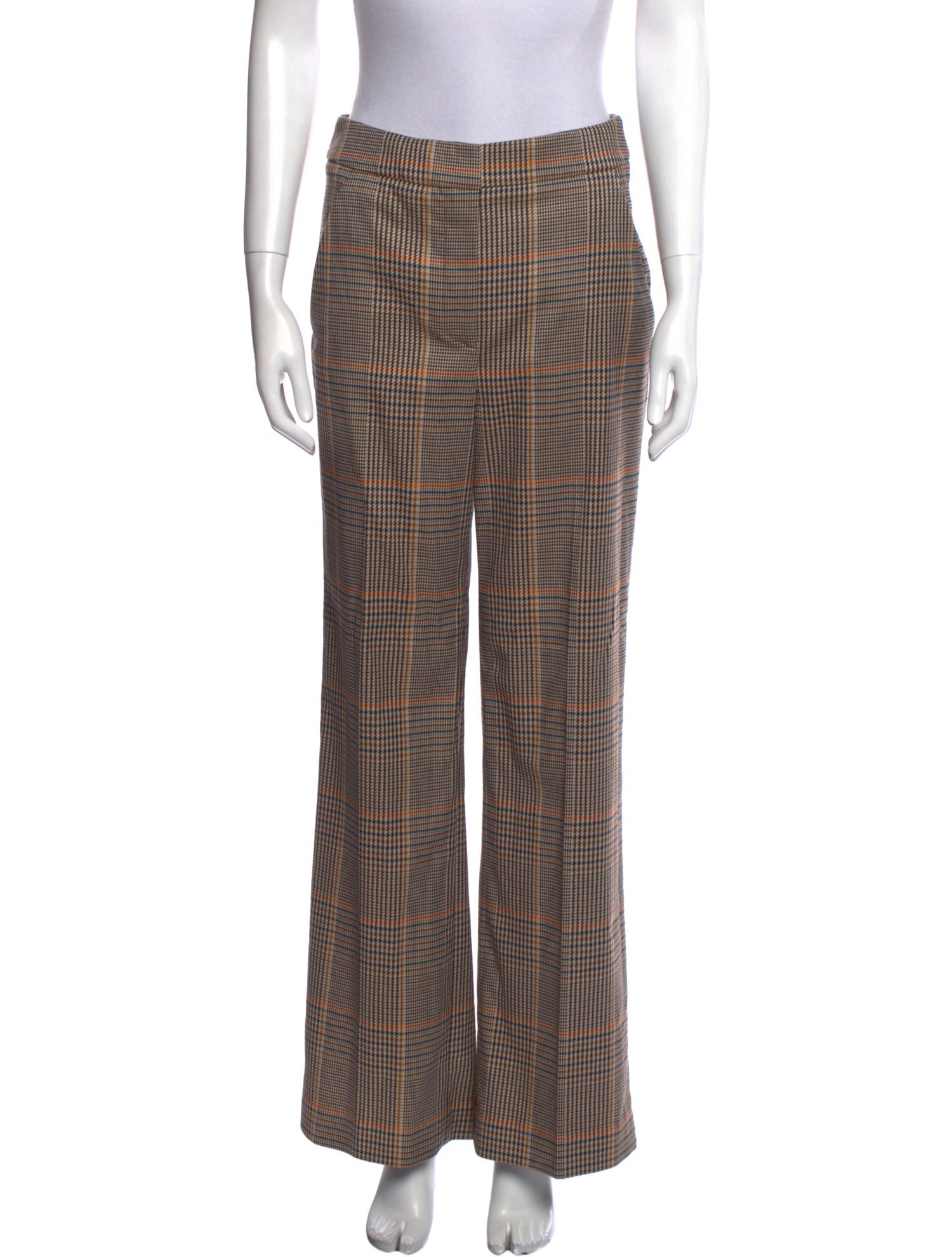 Veronica Beard Plaid Print Wide Leg Pants w/ Tags
