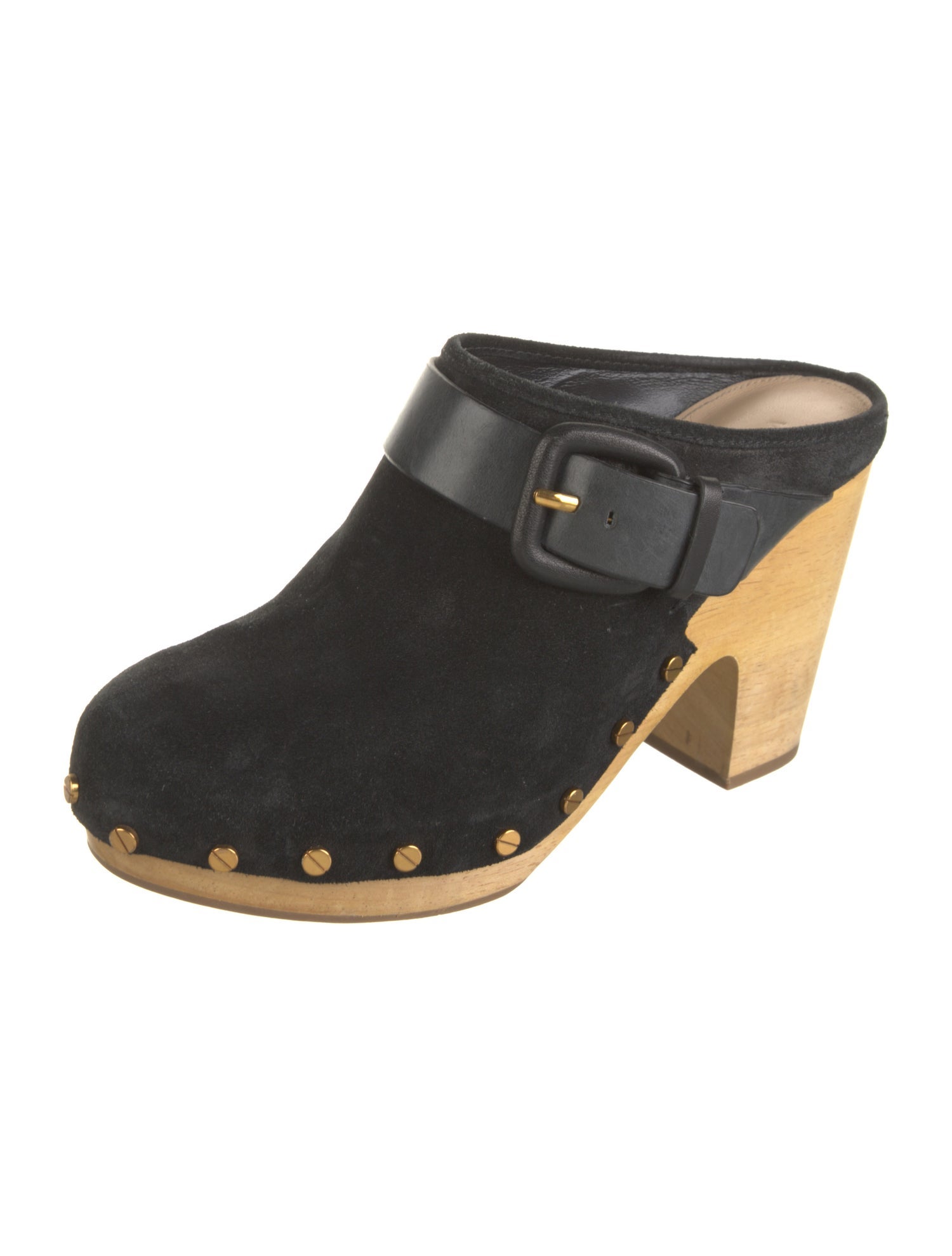 Veronica Beard Suede Studded Accents Mules
