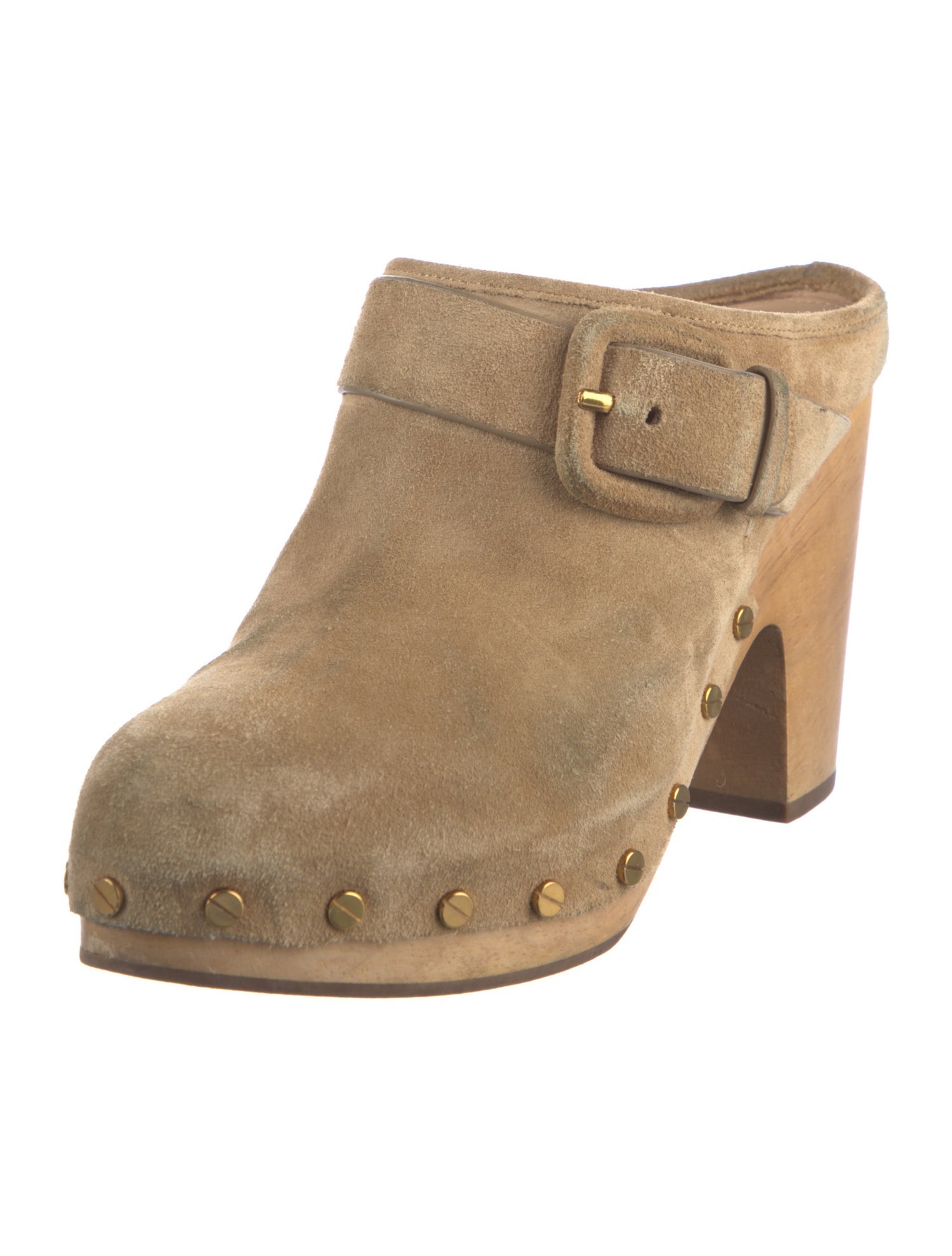 Veronica Beard Suede Studded Accents Mules