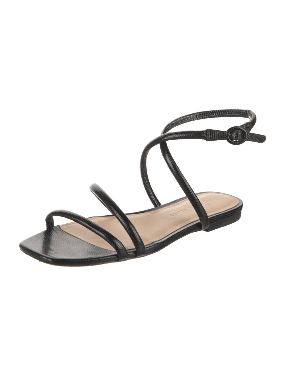 Veronica Beard Embossed Leather Gladiator Sandals… - image 2