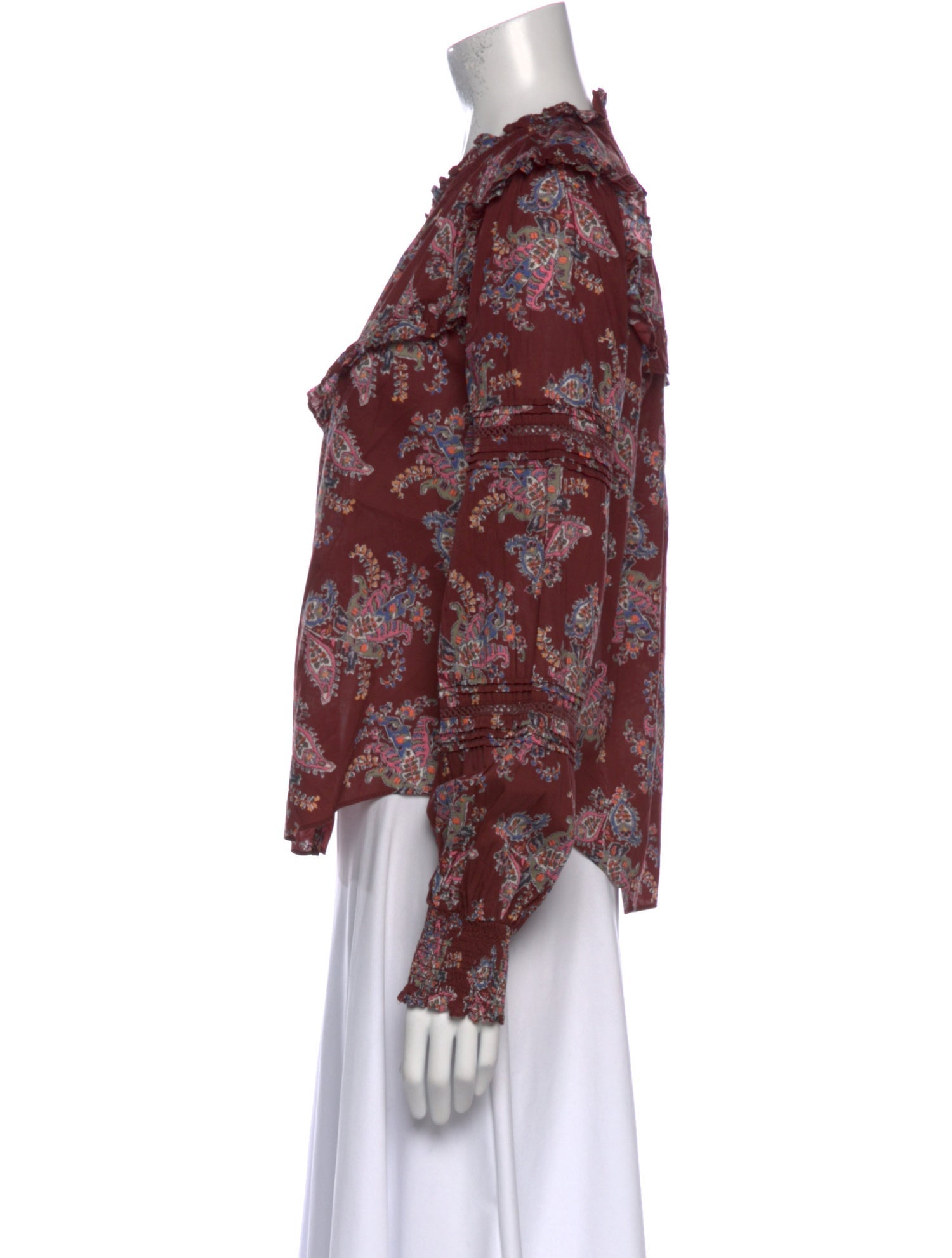 Veronica Beard Floral Print V-Neck Blouse