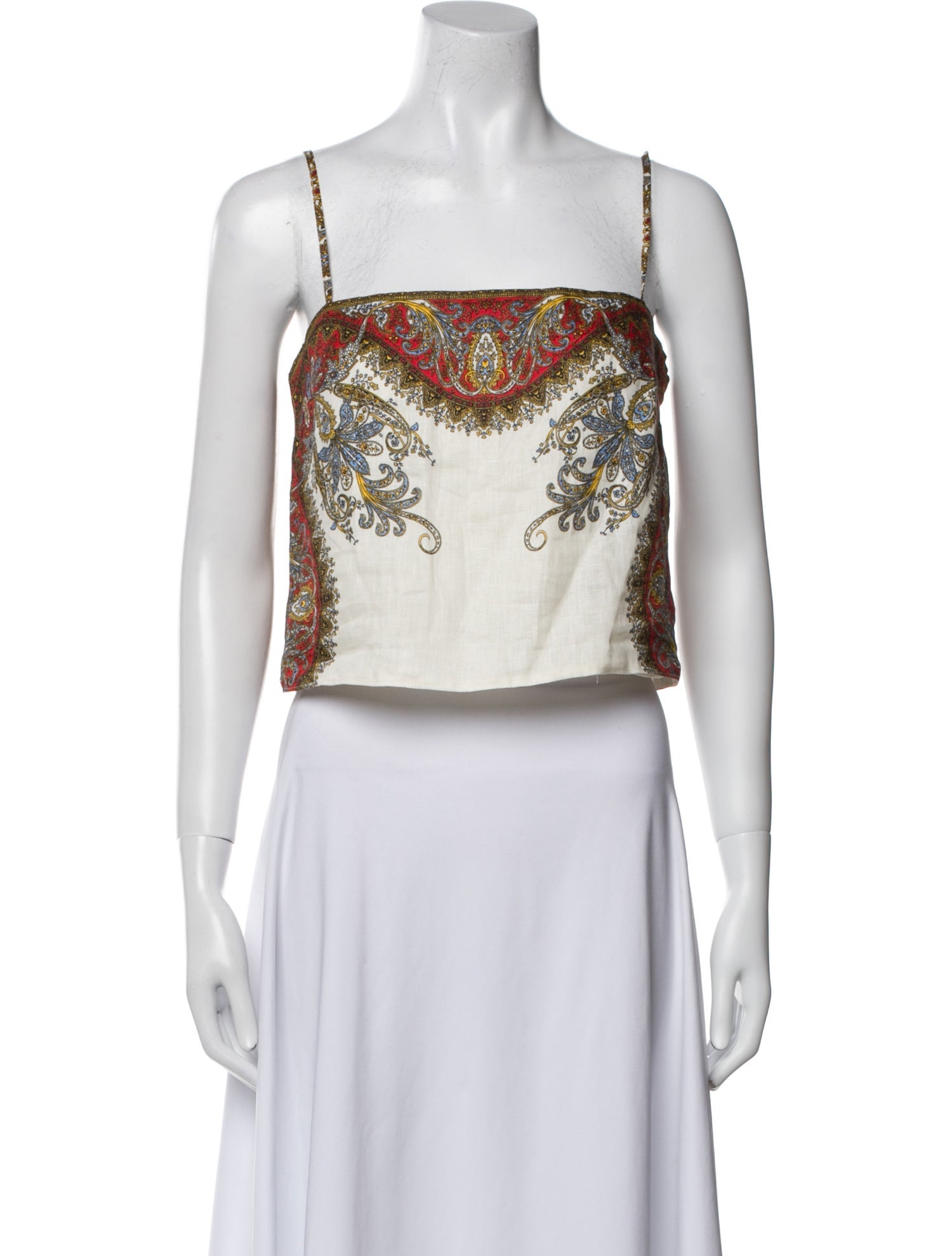 Veronica Beard Linen Printed Crop Top w/ Tags