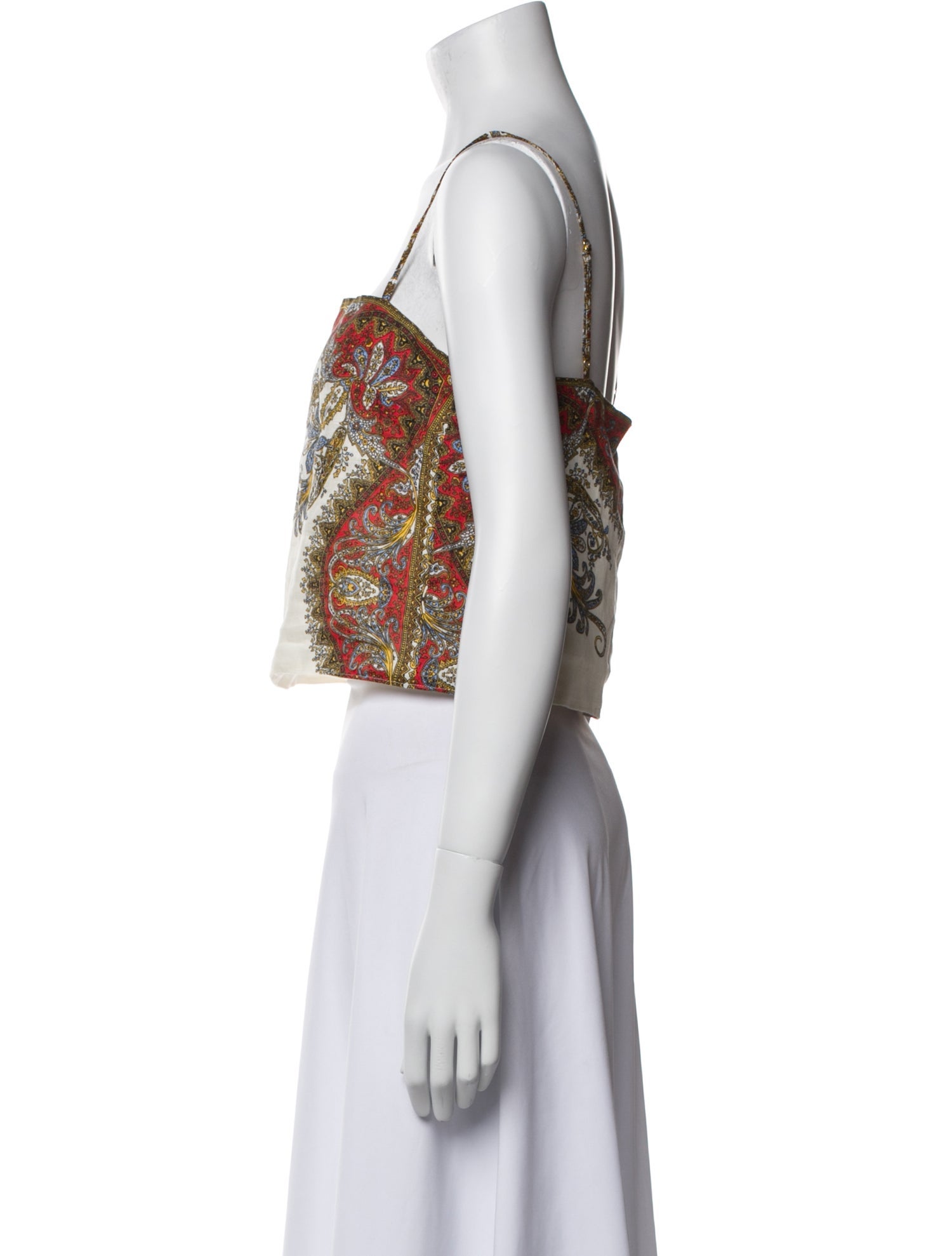 Veronica Beard Linen Printed Crop Top w/ Tags