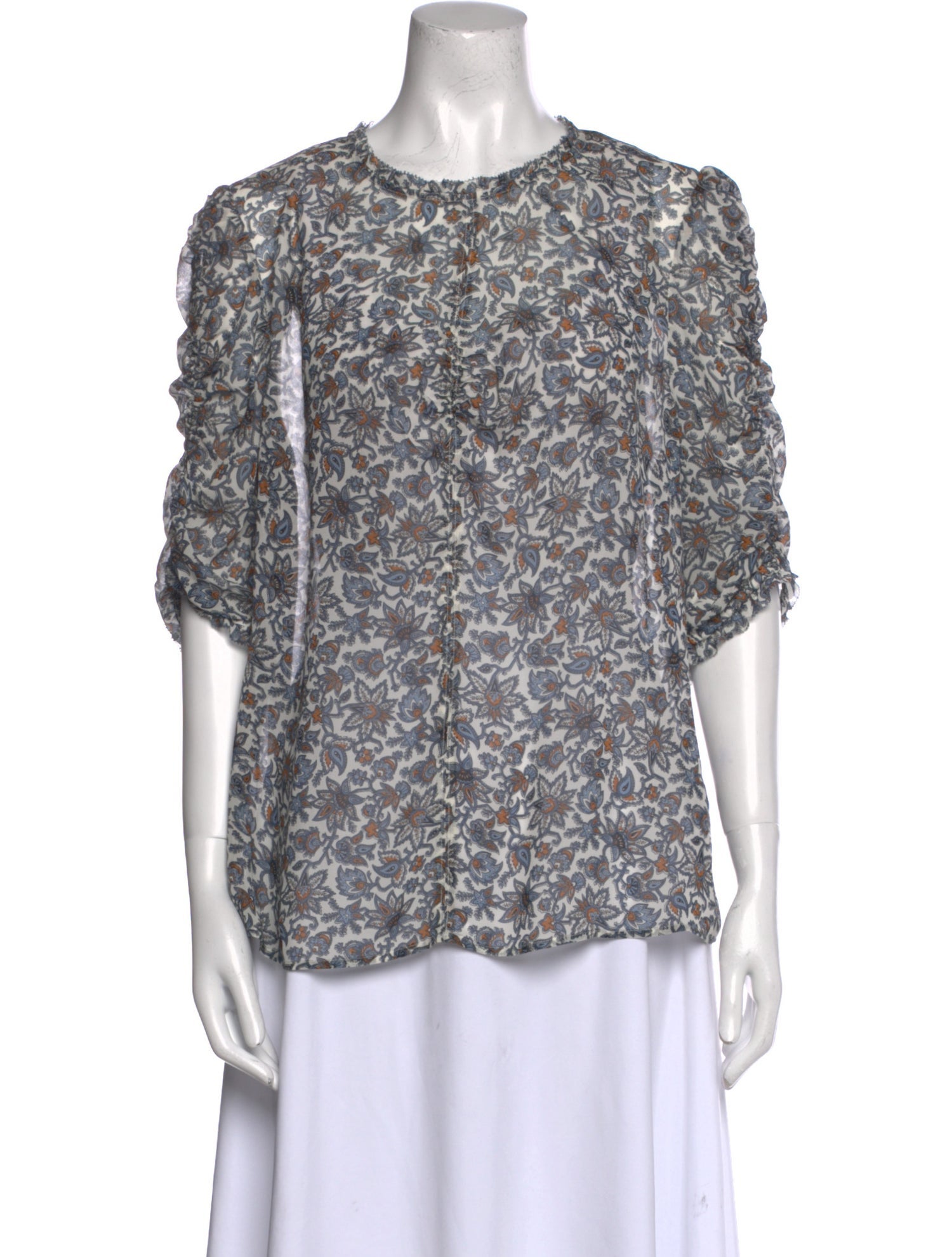 Veronica Beard Silk Floral Print Blouse