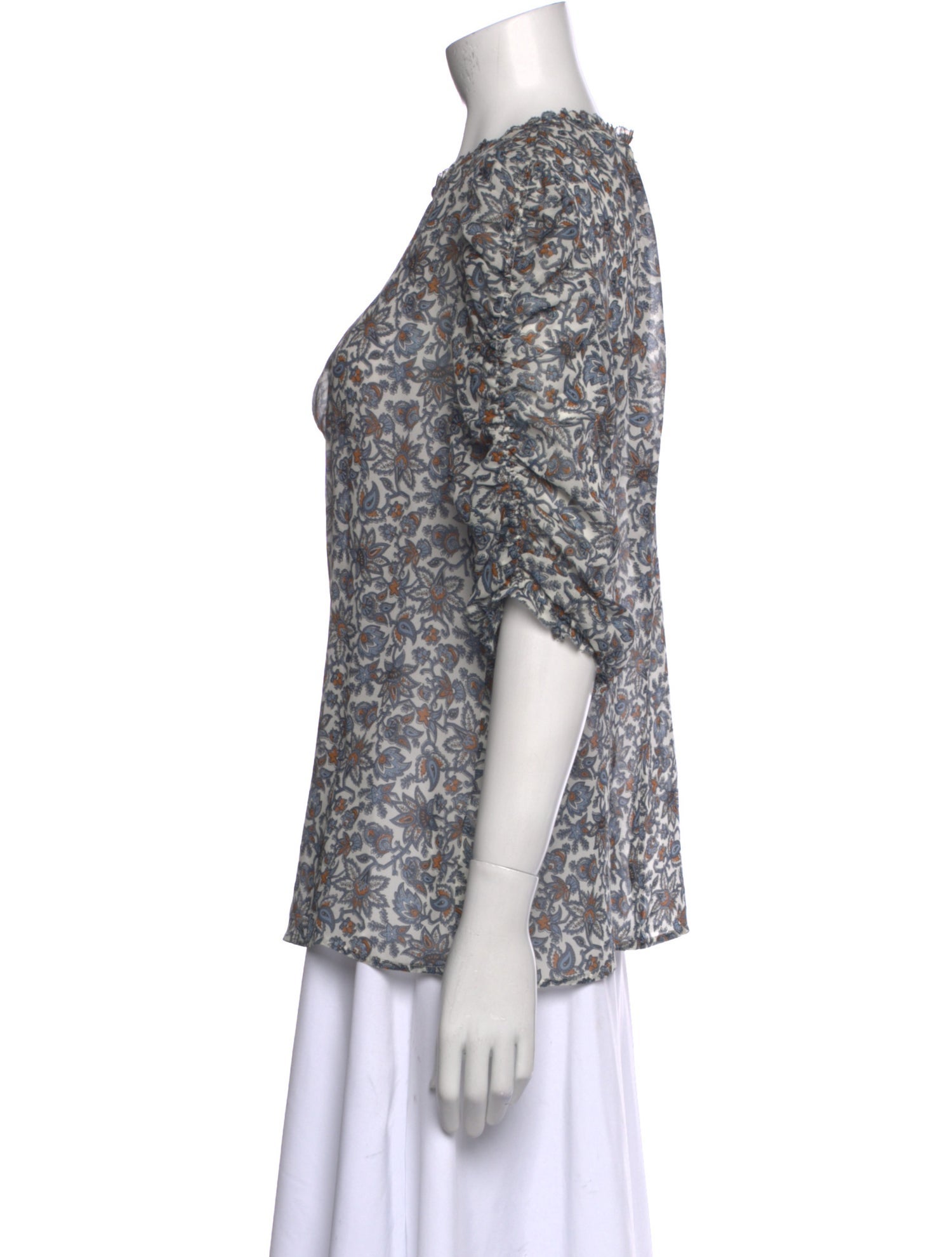 Veronica Beard Silk Floral Print Blouse