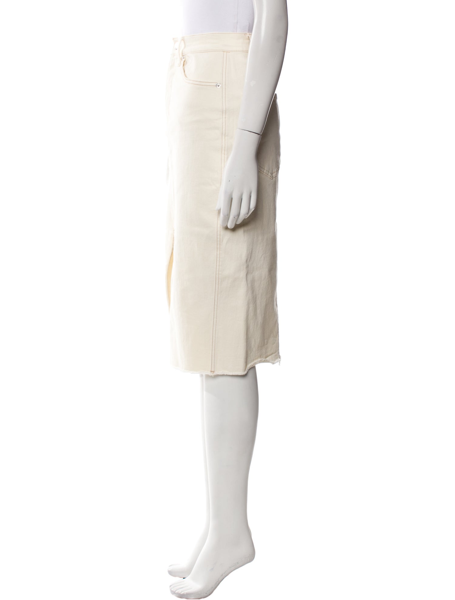 Veronica Beard Raw-Edge Trim Knee-Length Skirt