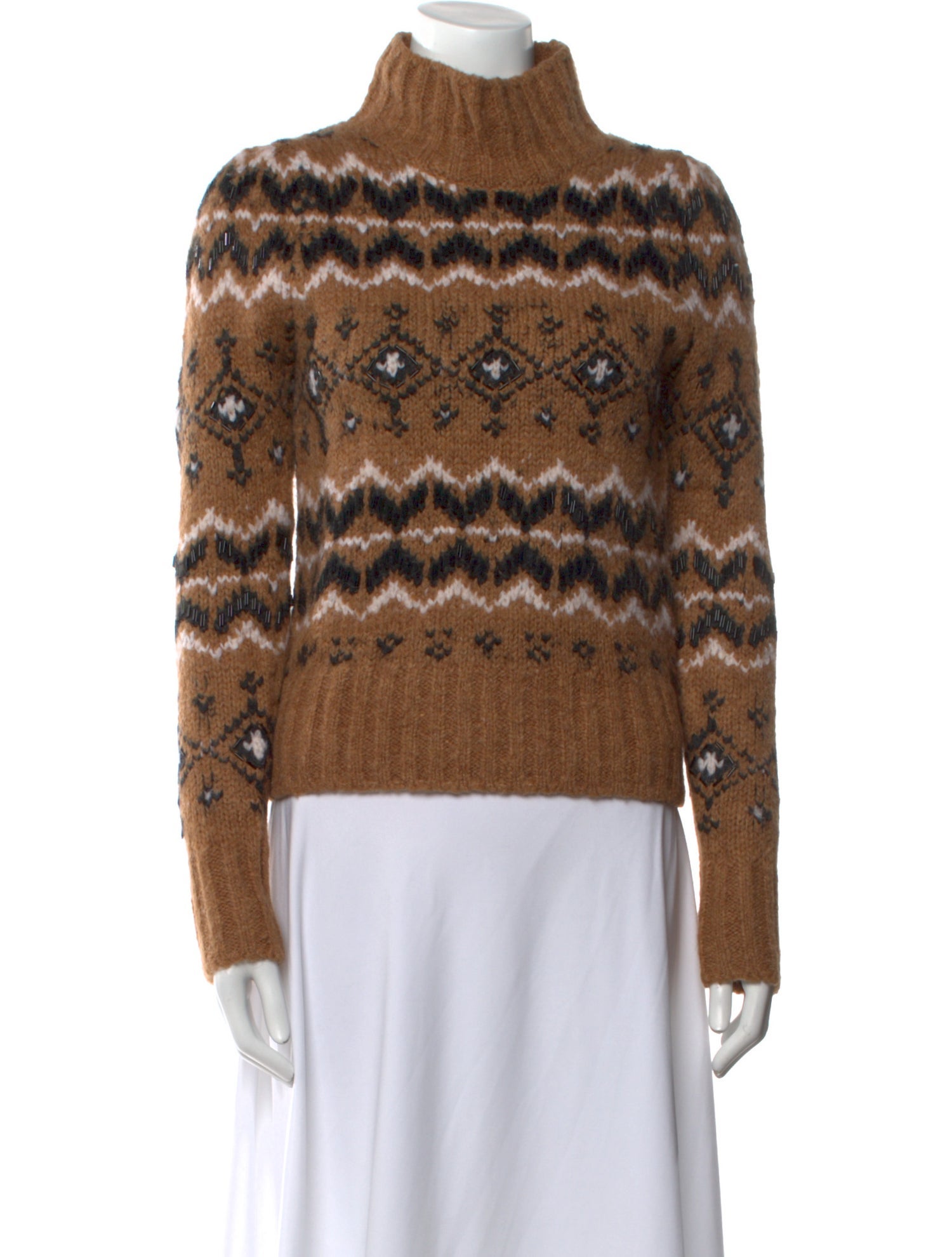 Veronica Beard Printed Turtleneck Sweater