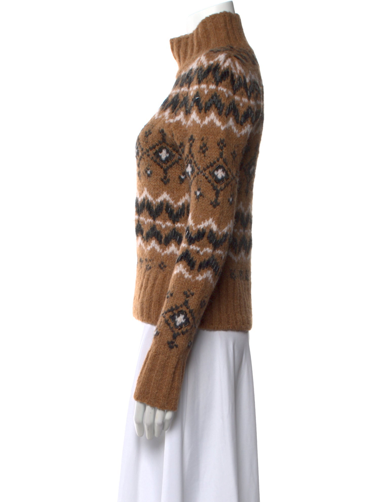 Veronica Beard Printed Turtleneck Sweater