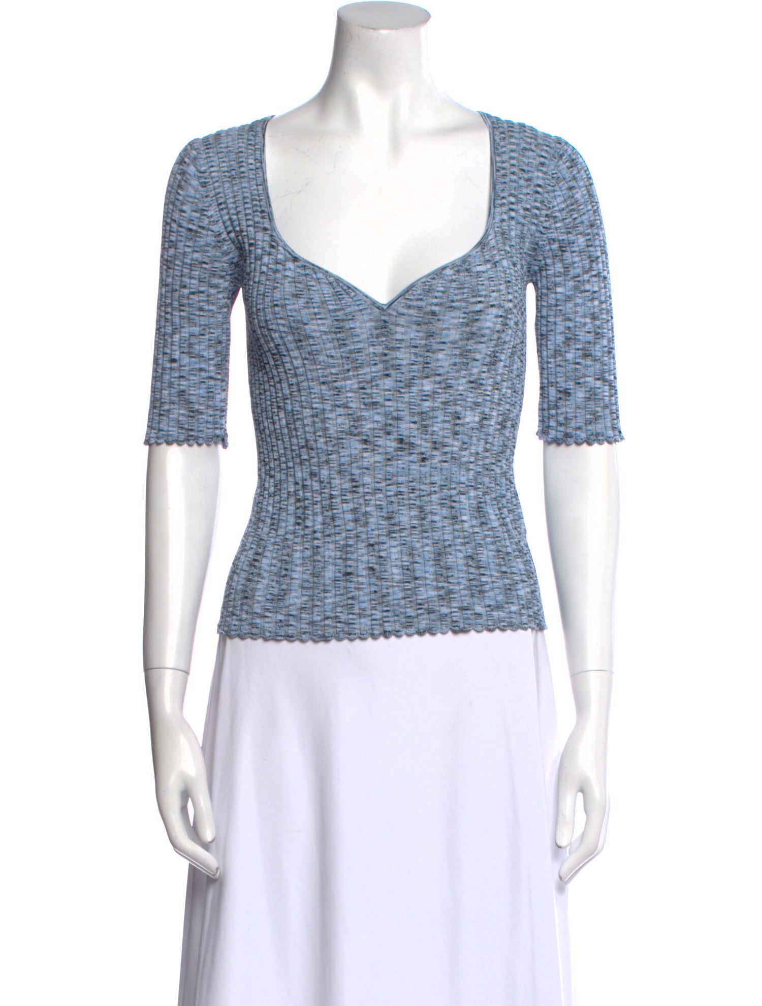 Veronica Beard V-Neck Short Sleeve Top