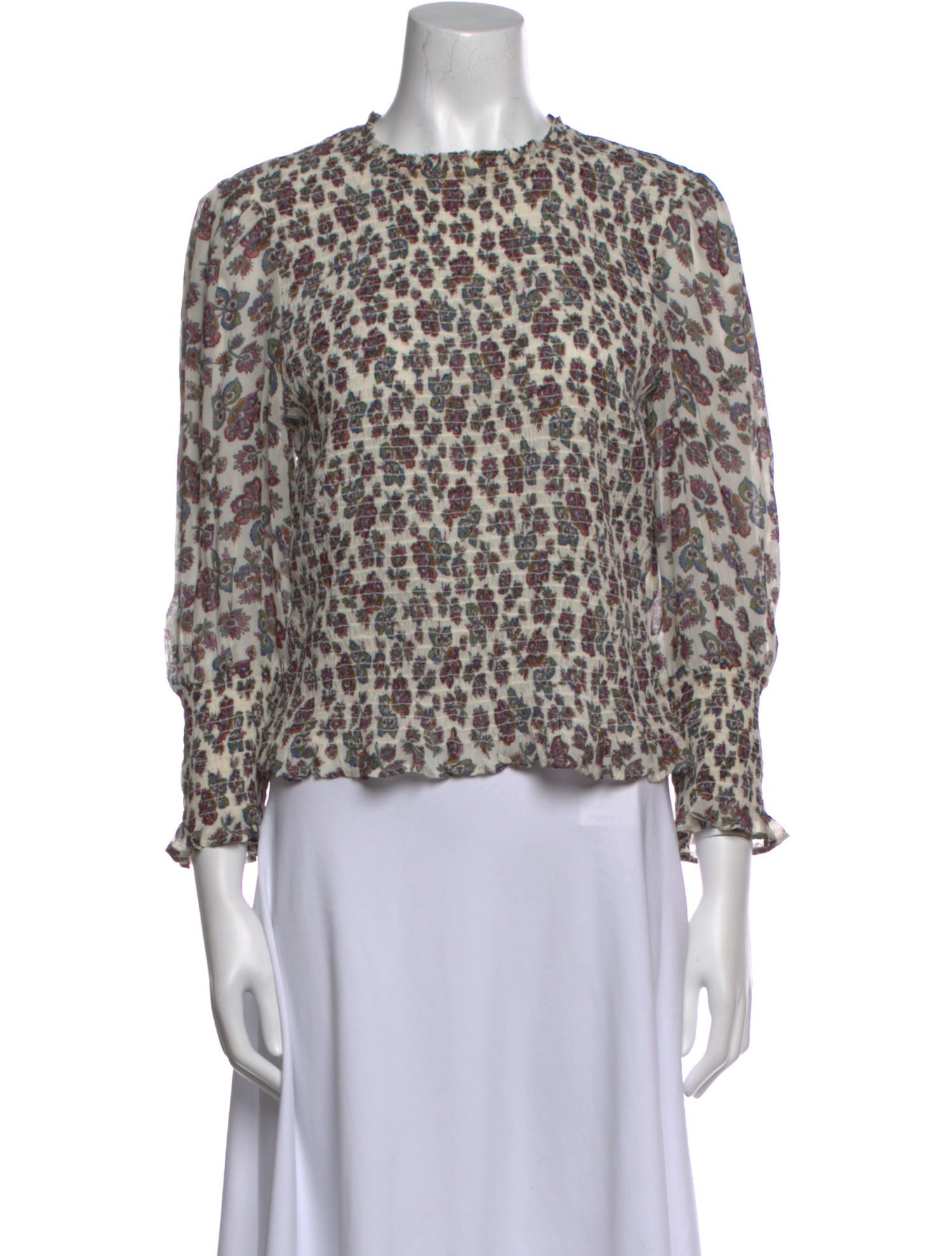 Veronica Beard Animal Print Crew Neck Blouse
