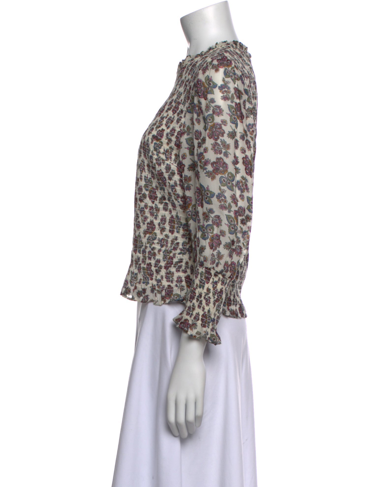 Veronica Beard Animal Print Crew Neck Blouse