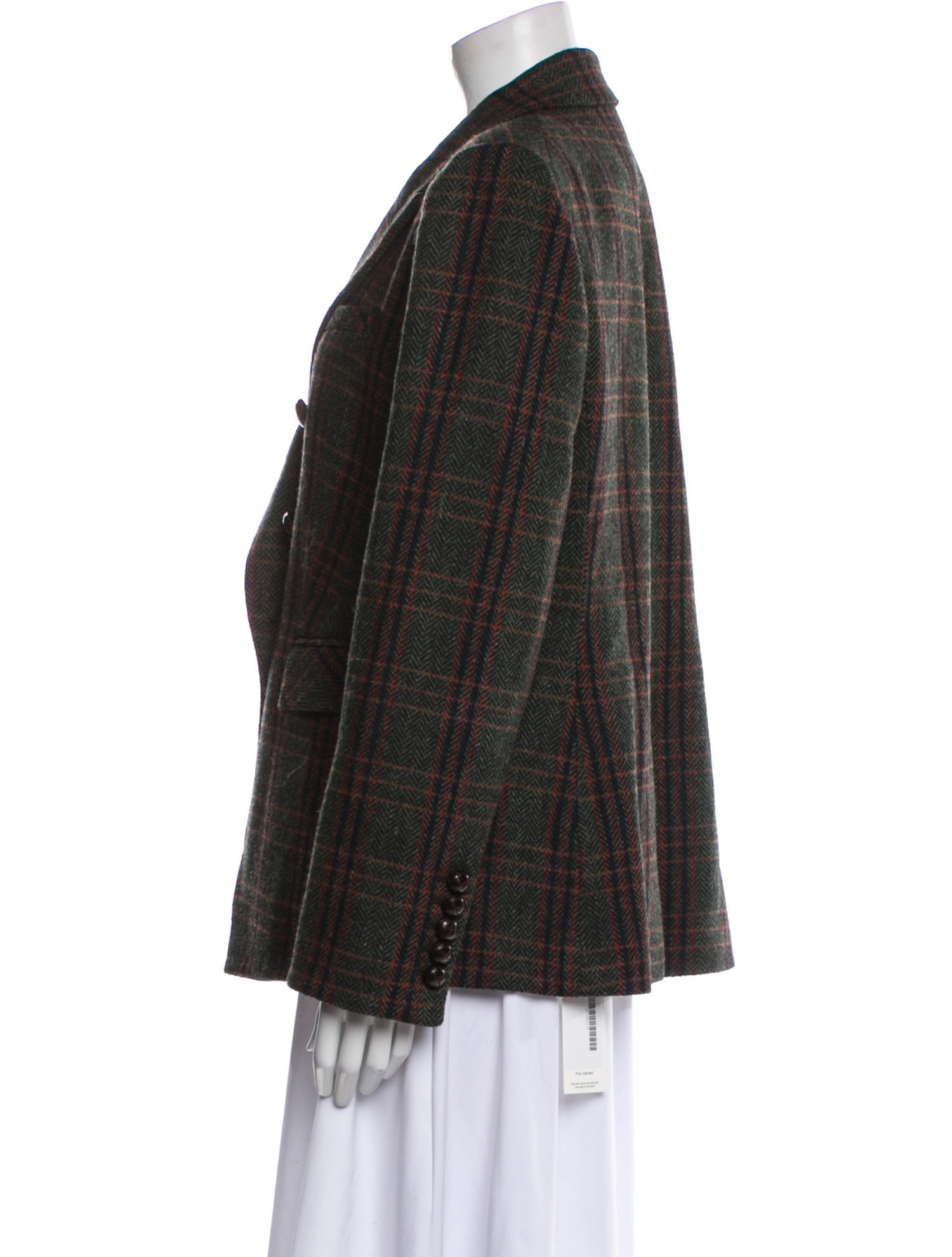 Veronica Beard Virgin Wool Plaid Print Blazer