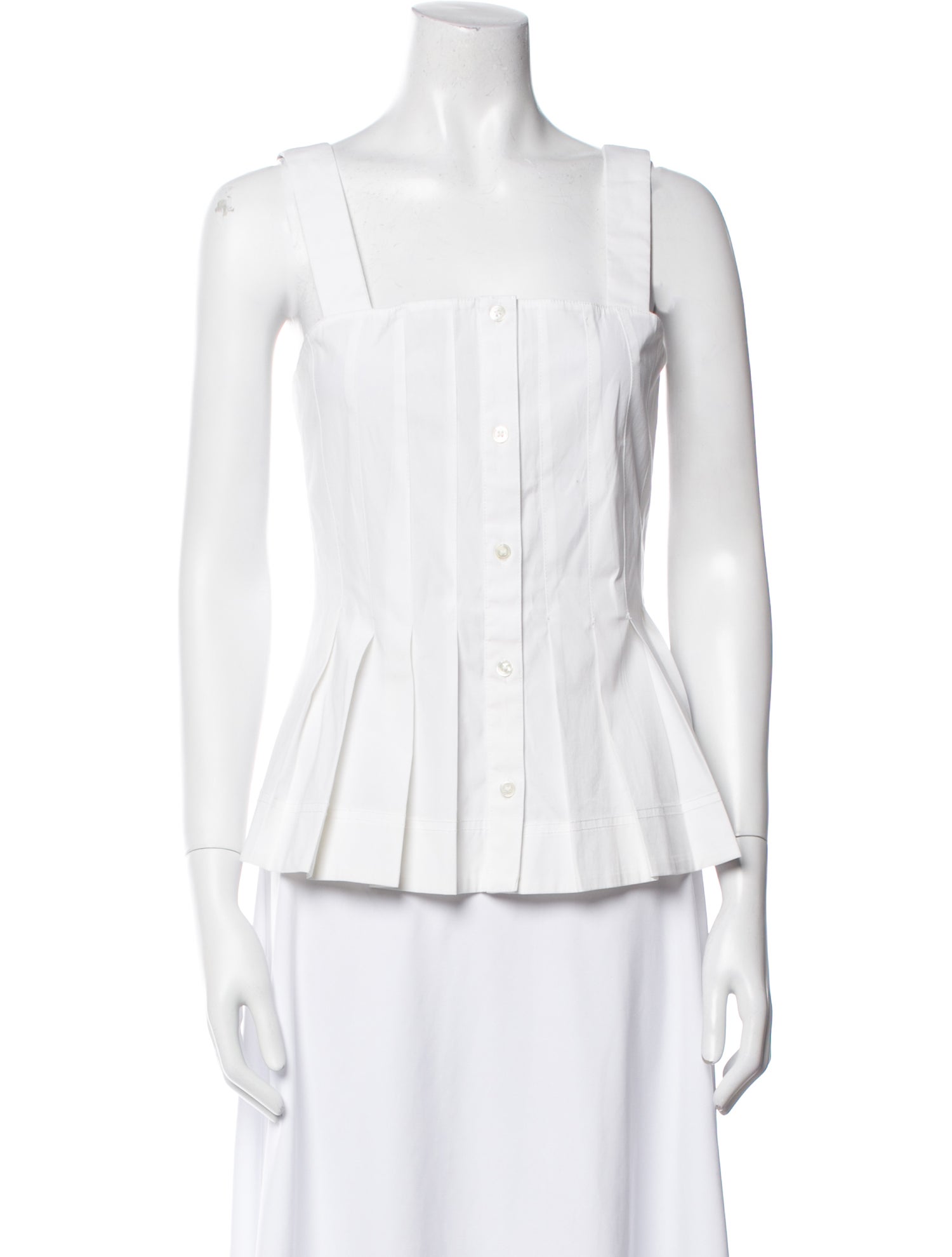 Veronica Beard Square Neckline Sleeveless Top