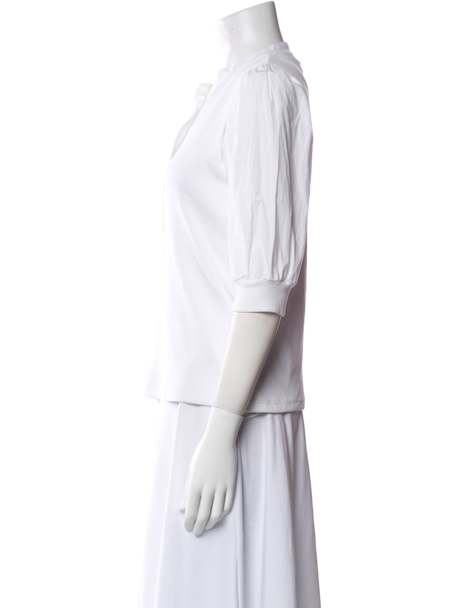 Veronica Beard V-Neck Three-Quarter Sleeve Top