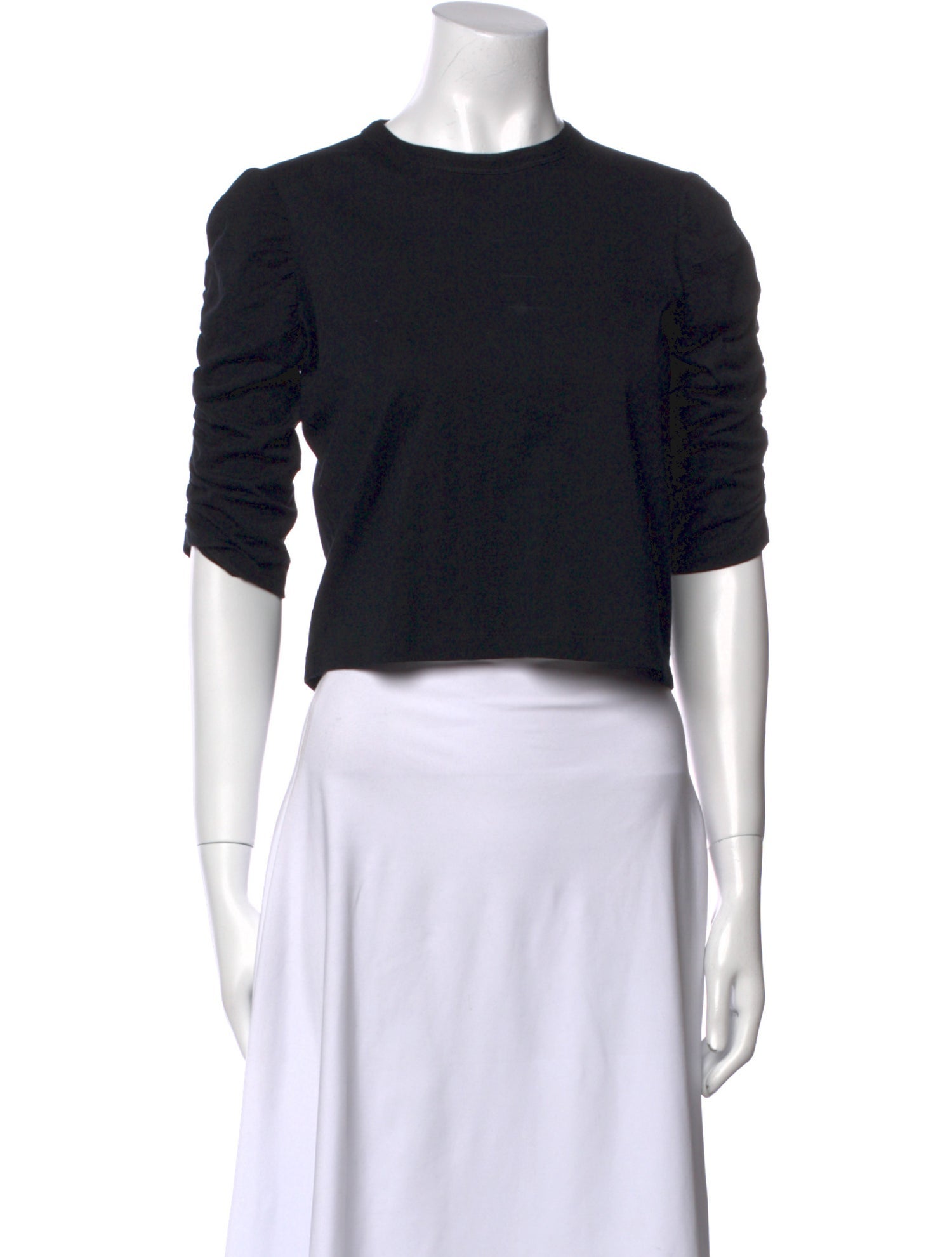 Veronica Beard Crew Neck Short Sleeve Crop Top