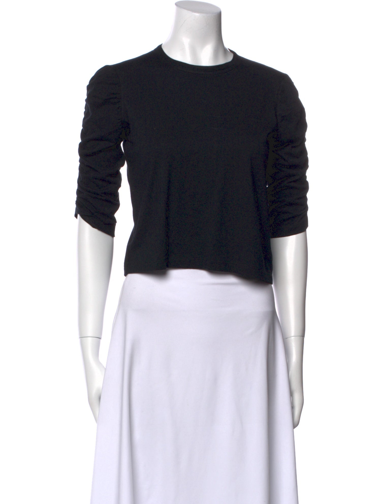 Veronica Beard Crew Neck Short Sleeve Crop Top