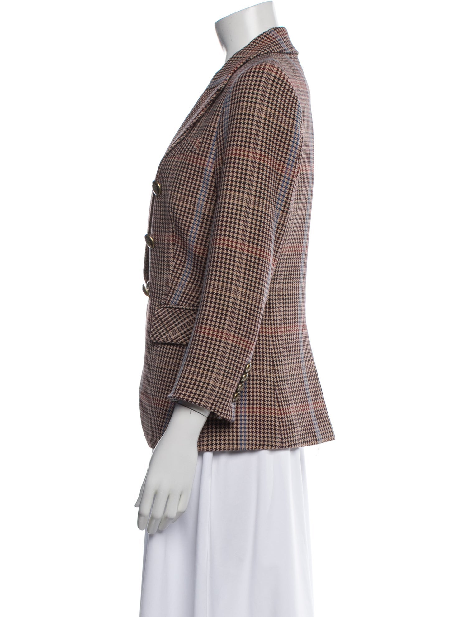 Veronica Beard Plaid Print Blazer