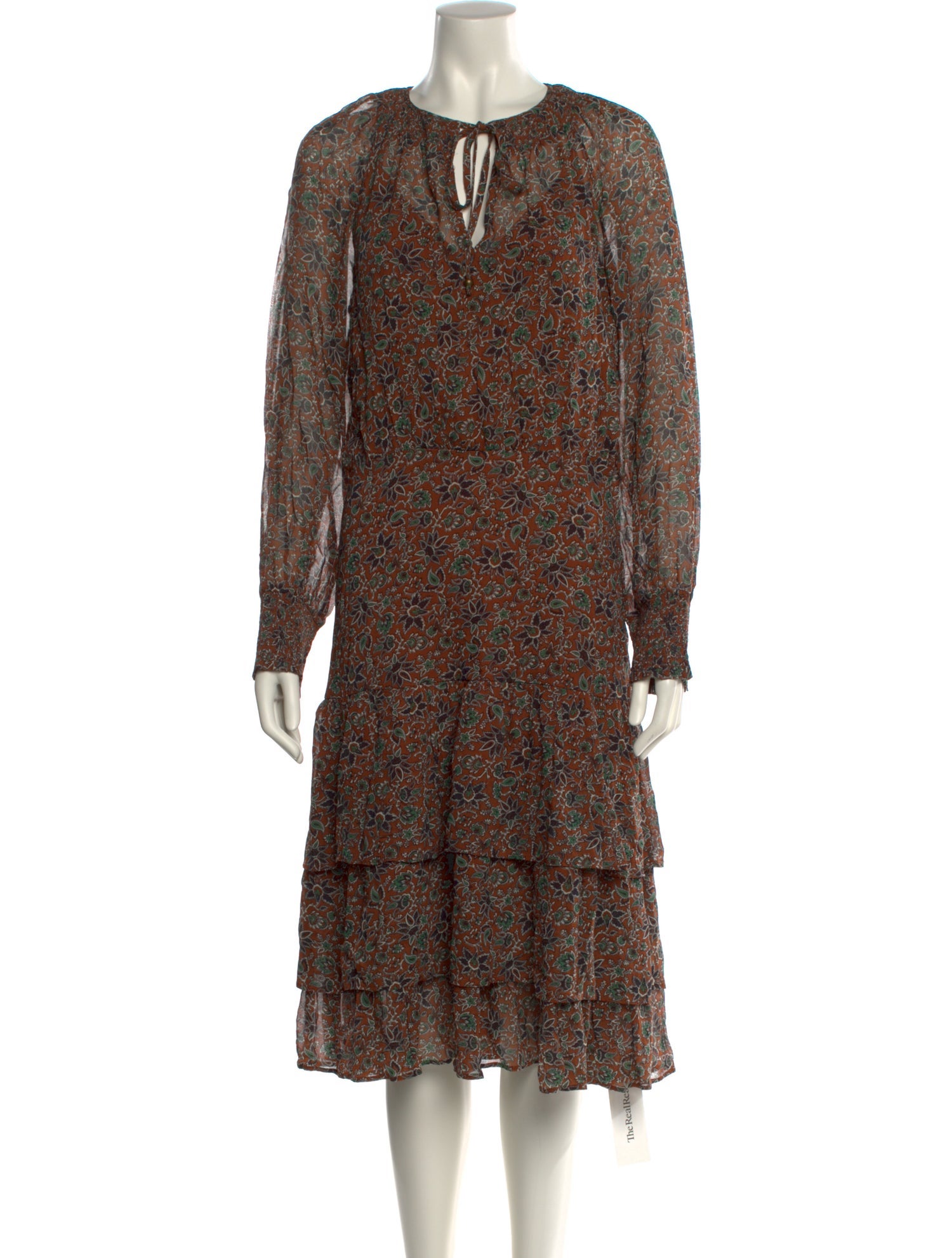 Veronica Beard Paisley Print Midi Length Dress