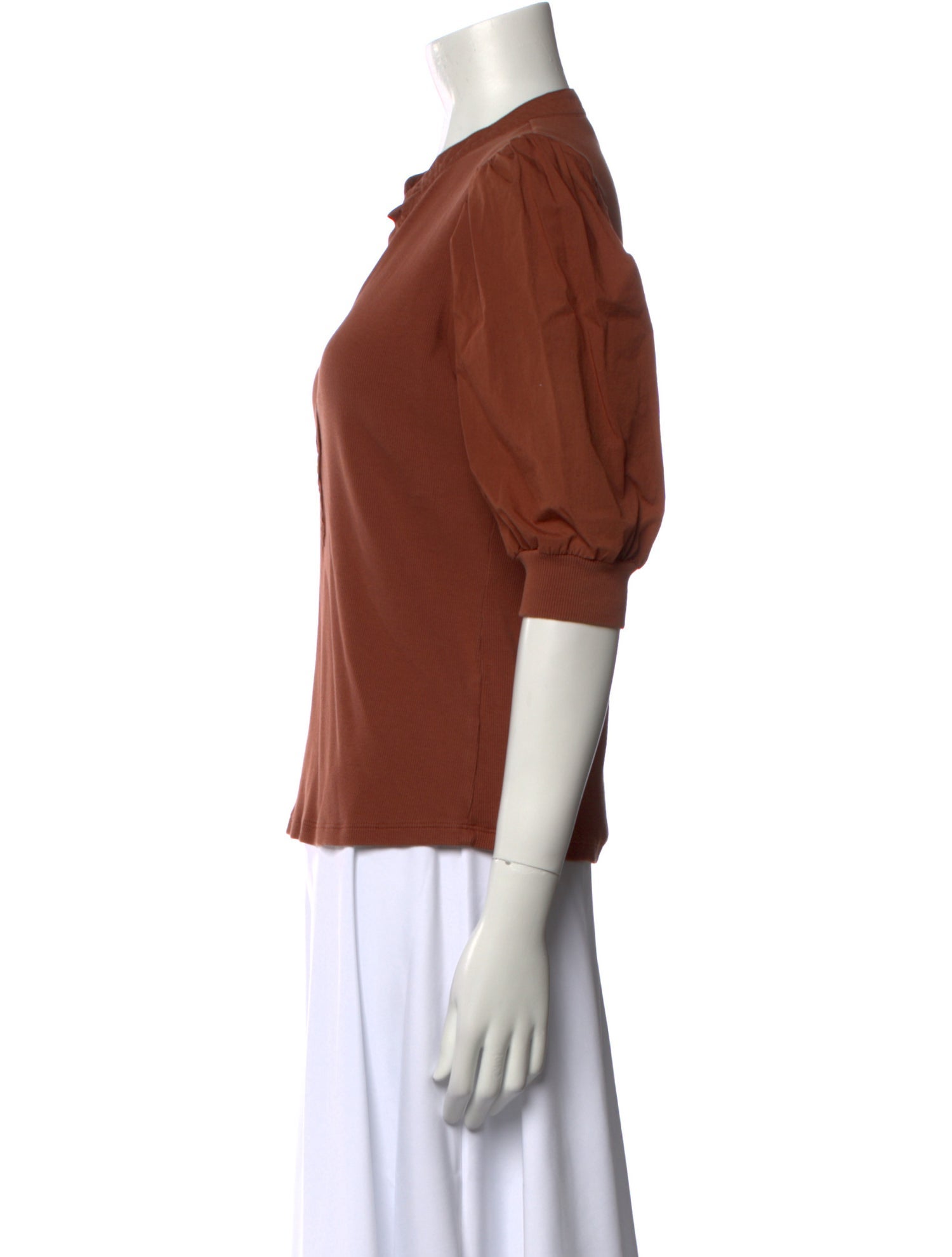 Veronica Beard V-Neck Three-Quarter Sleeve Polo