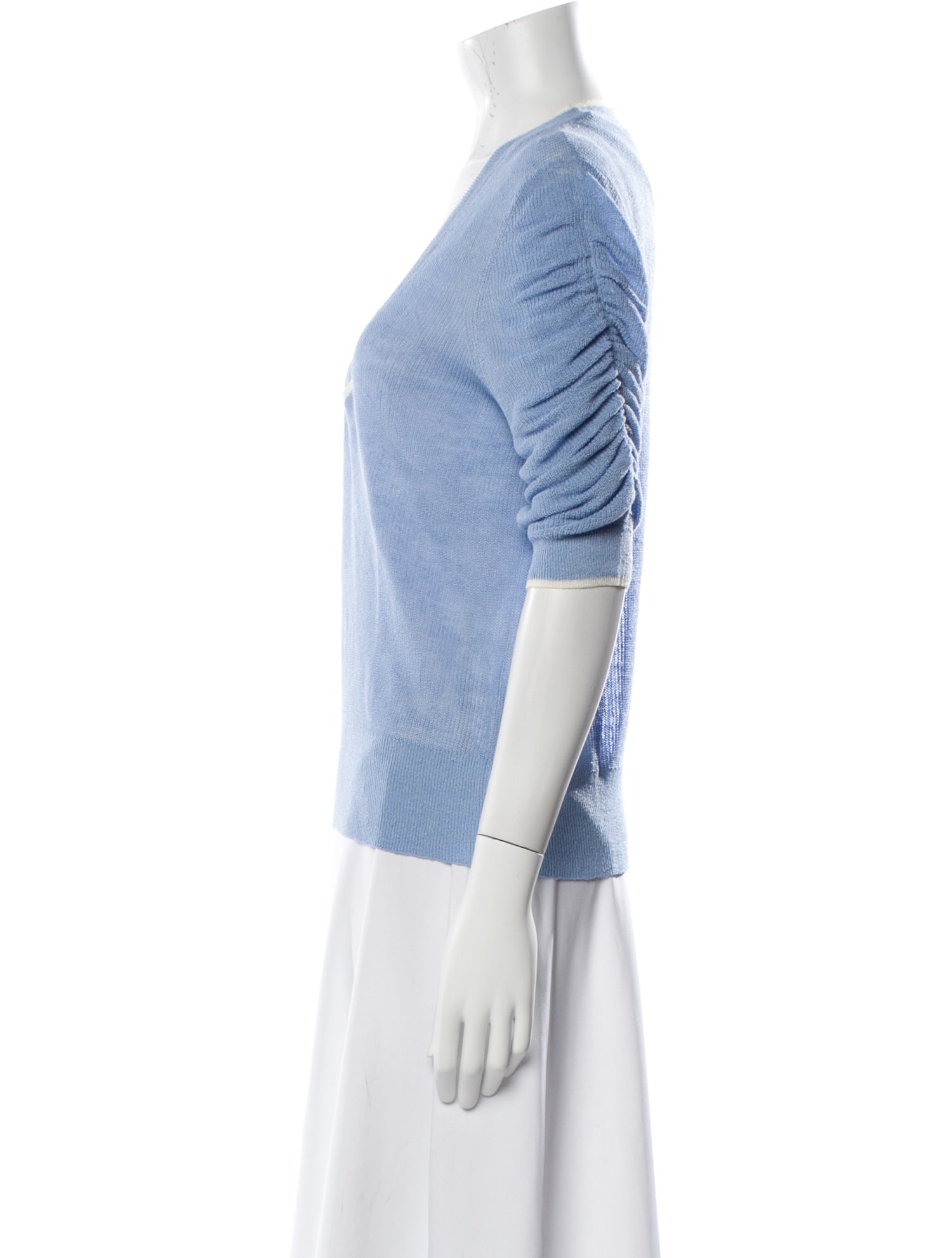 Veronica Beard Linen V-Neck Sweater