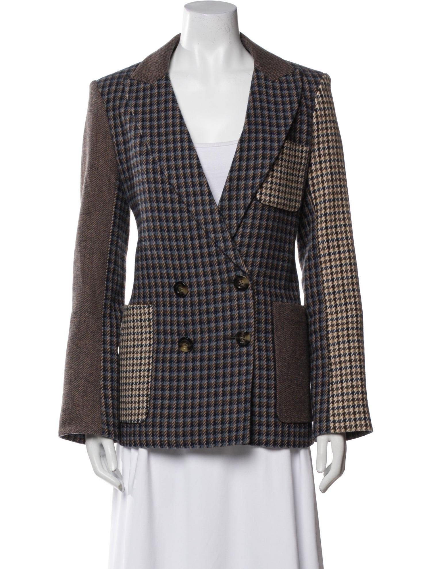 Veronica Beard Plaid Print Blazer