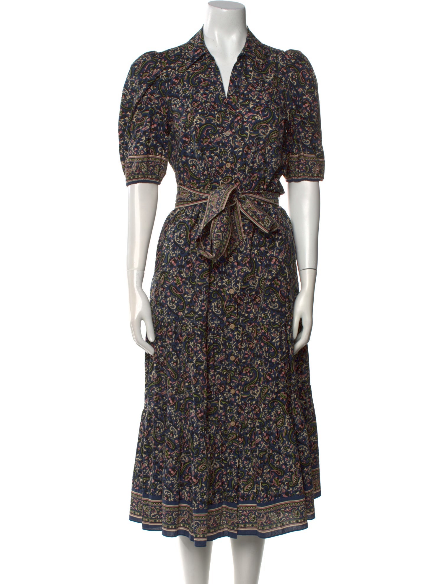 Veronica Beard Paisley Print Midi Length Dress