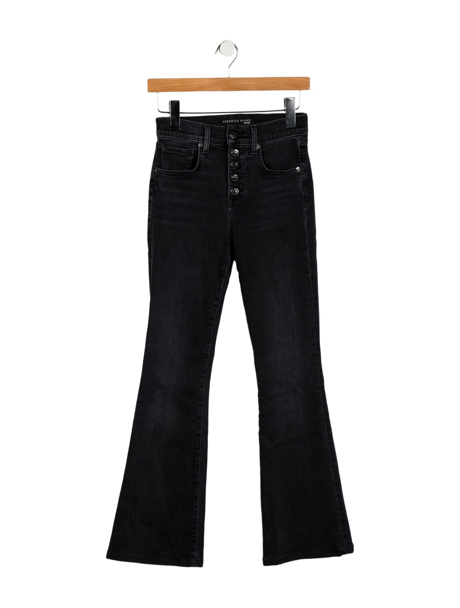 Veronica Beard Mid-Rise Wide Leg Jeans
