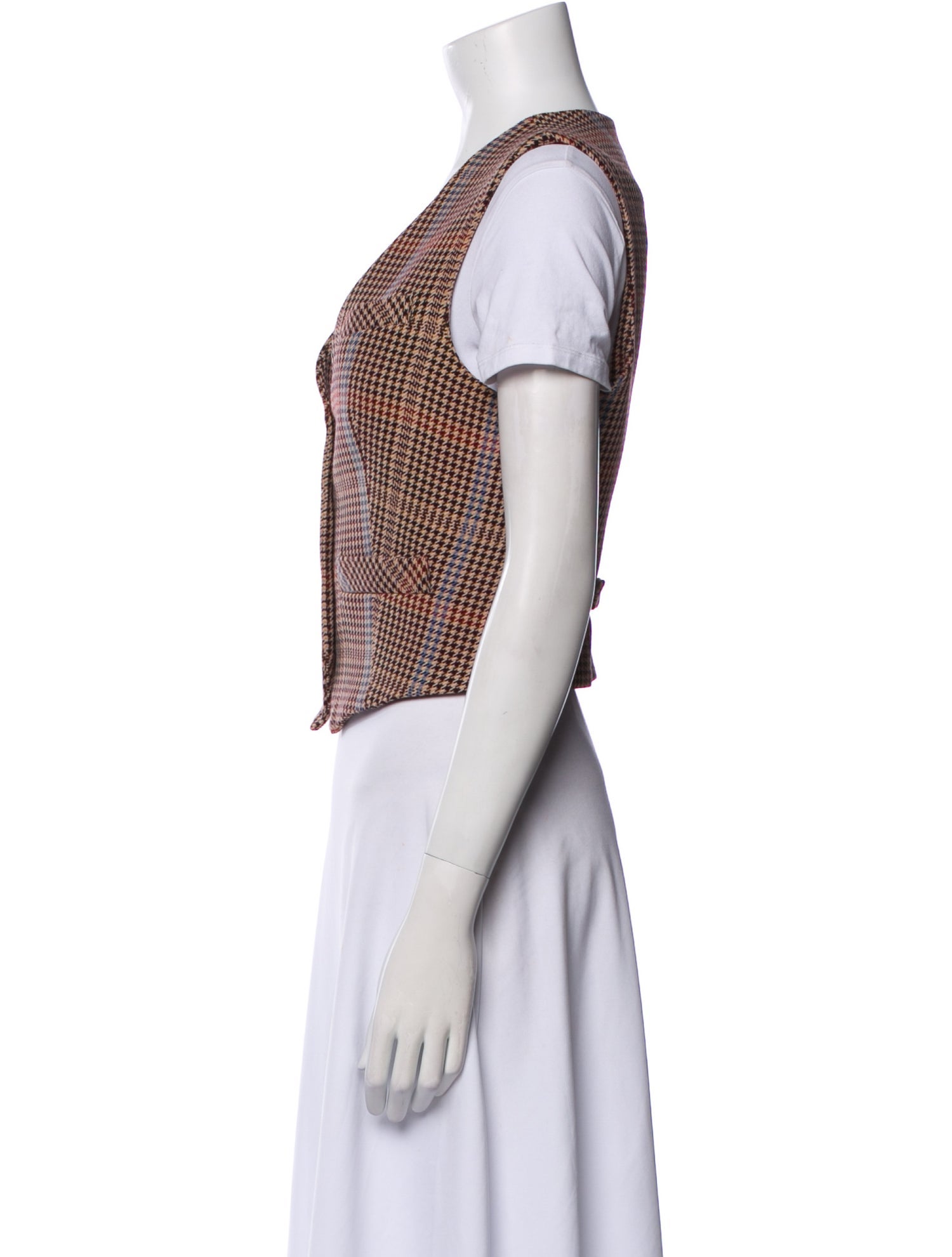 Veronica Beard Plaid Print Vest