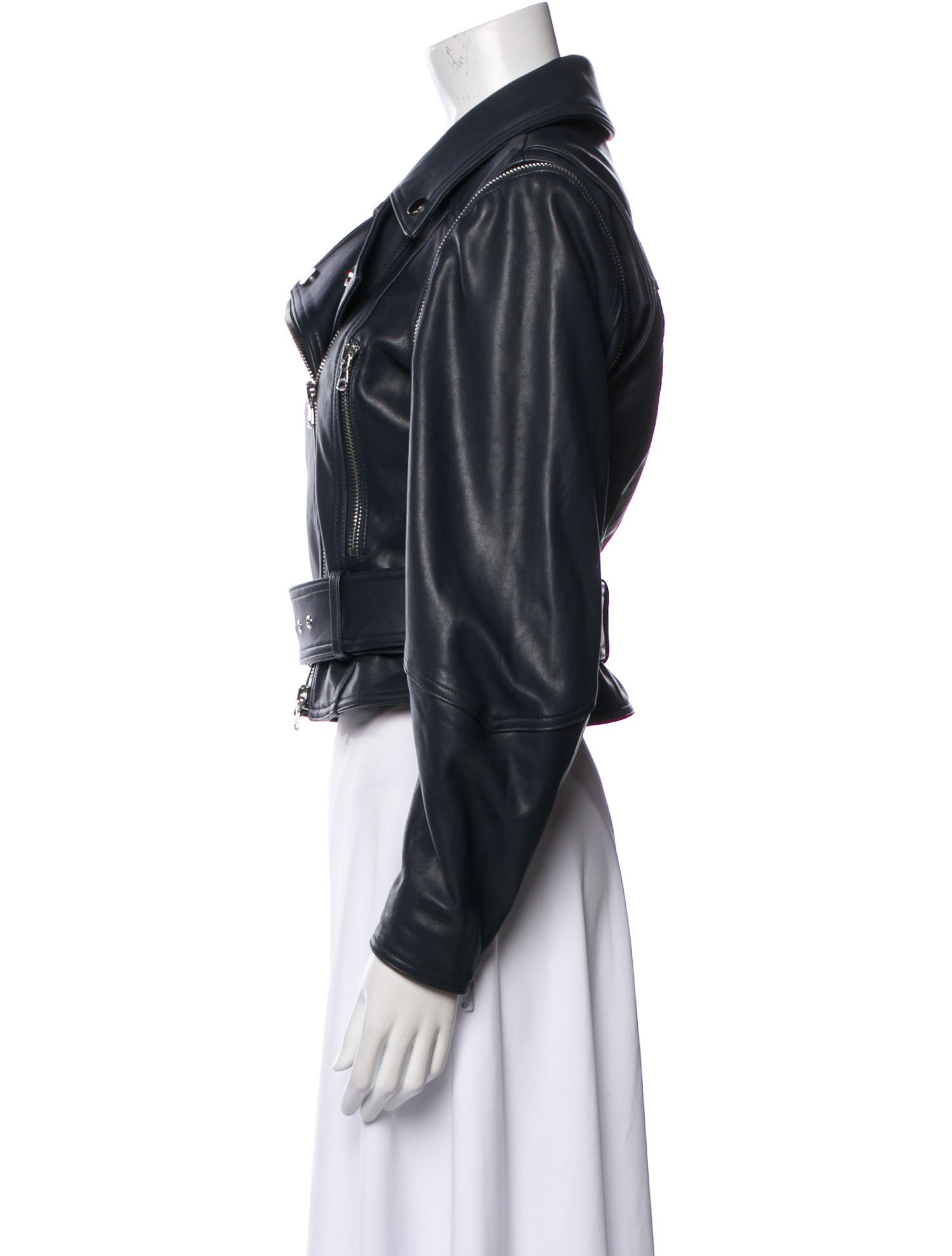 Veronica Beard Lamb Leather Biker Jacket