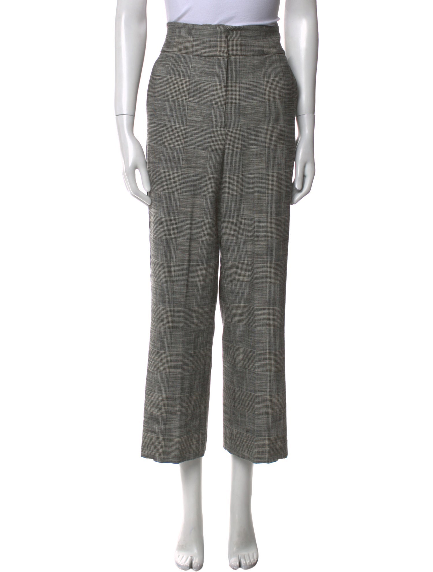 Veronica Beard Plaid Print Wide Leg Pants