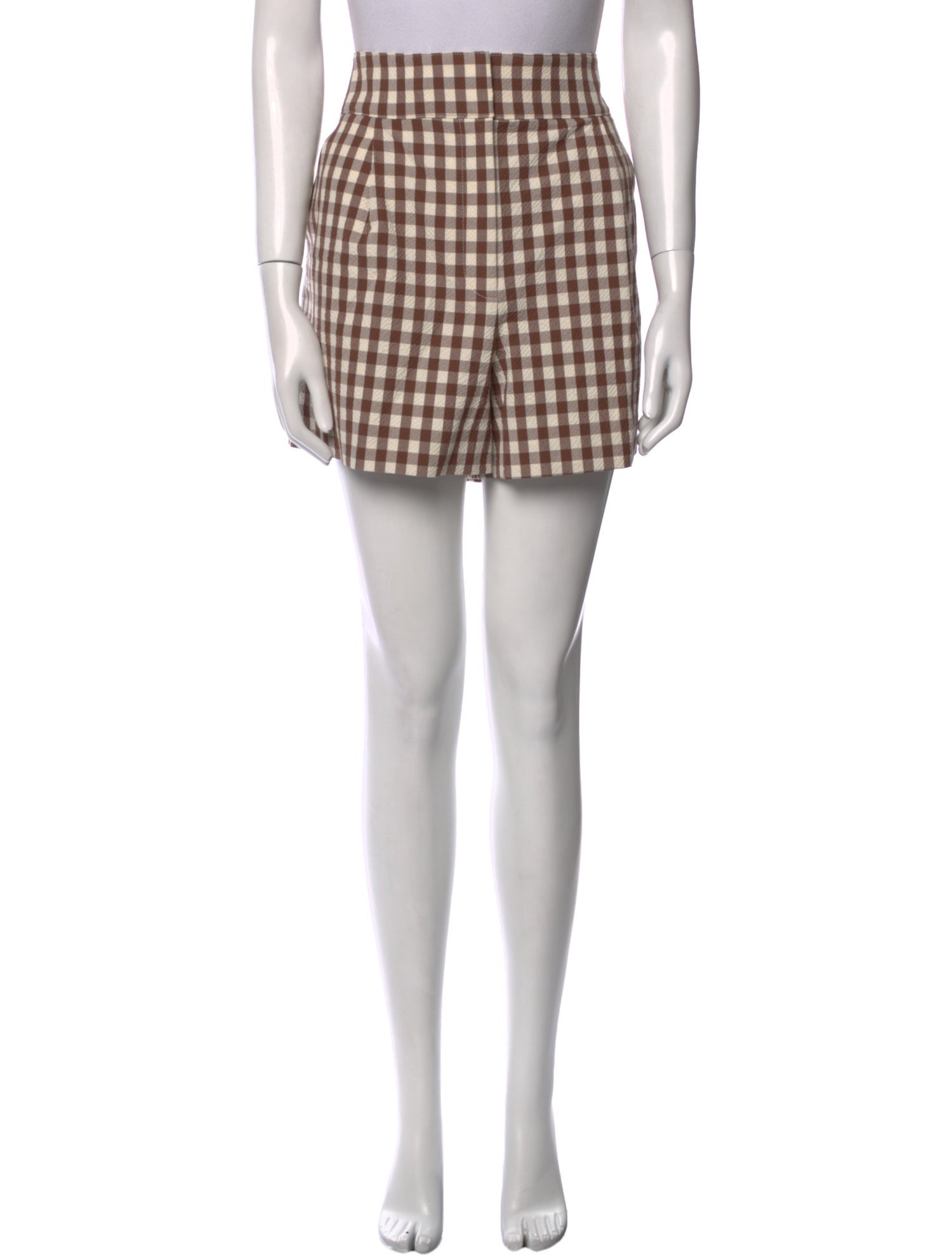 Veronica Beard Plaid Print Mini Shorts